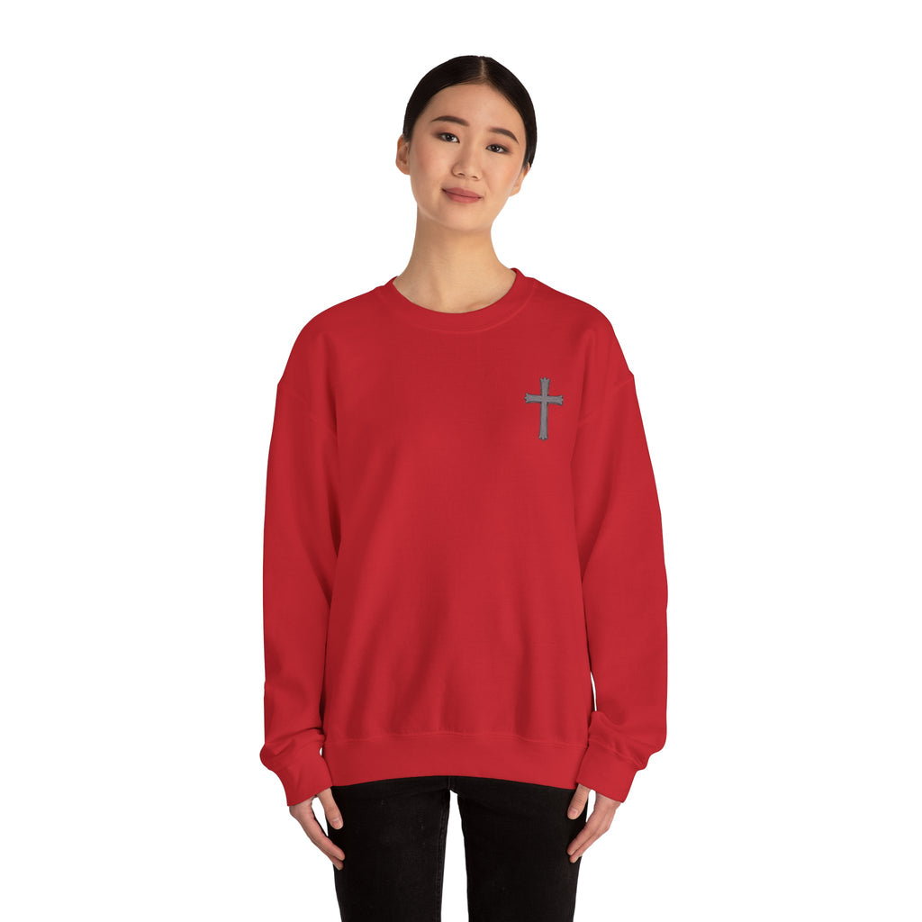 Crown of Thorns Sweatshirt — "By His Wounds We Are Healed" Isaiah 53:5 Crewneck