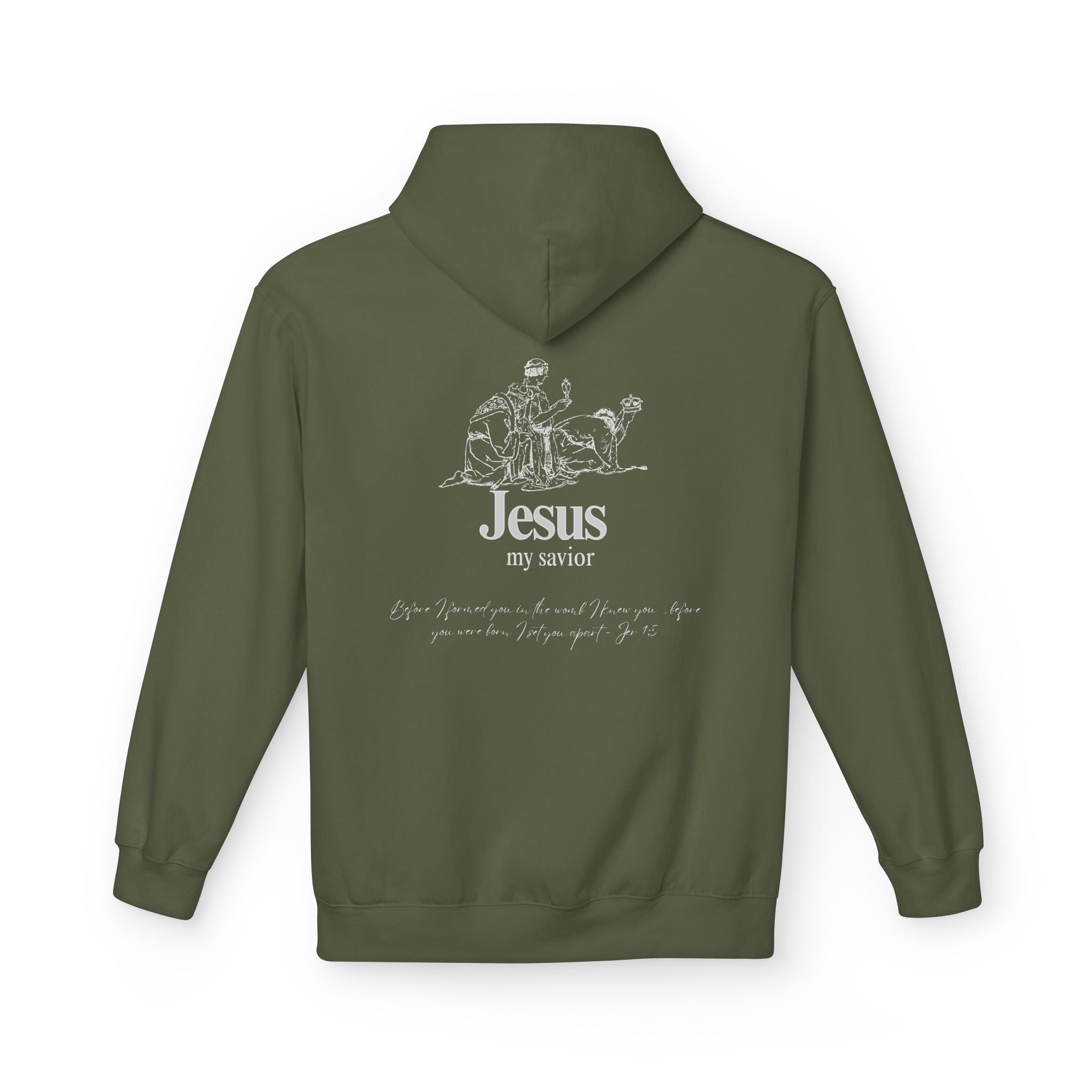 kings Hoodie — 'Jesus My Savior' Illustrated Lamb & Shepherd Faith Pullover