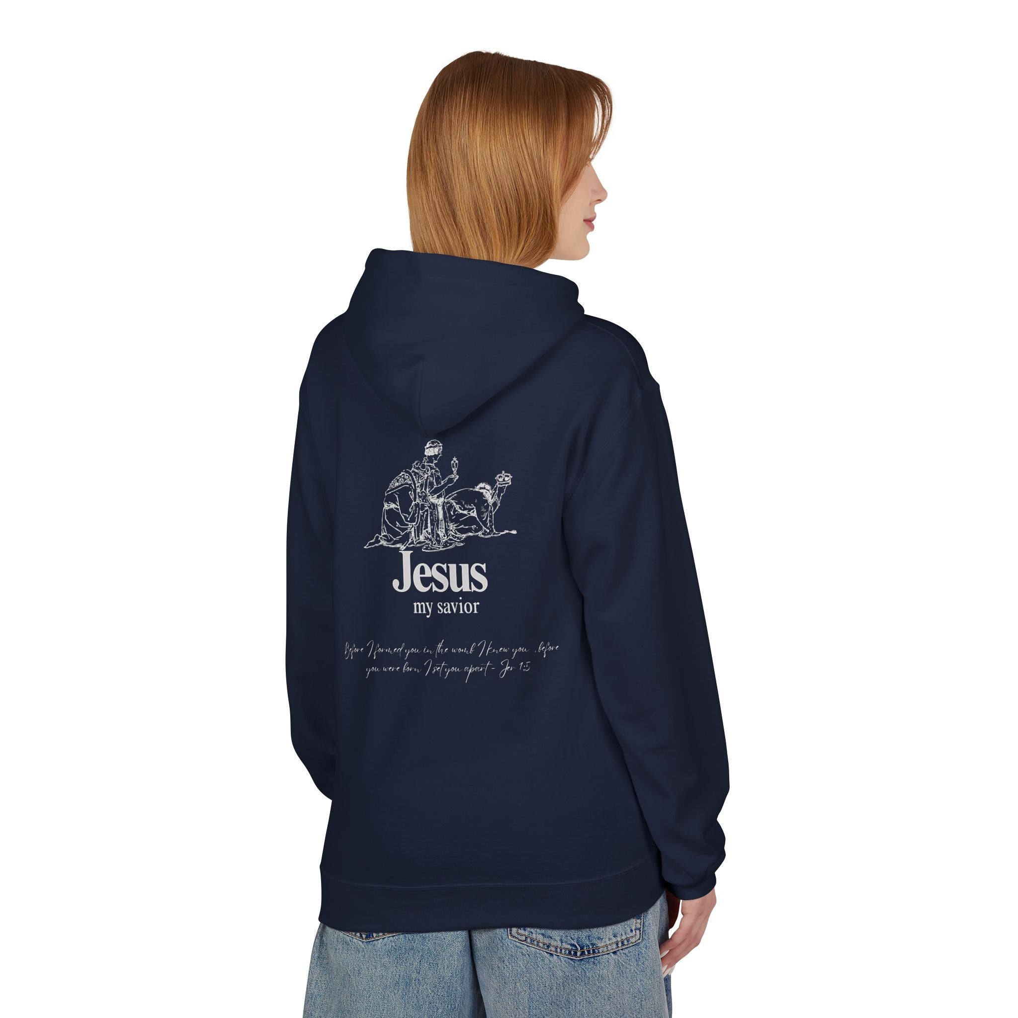 kings Hoodie — 'Jesus My Savior' Illustrated Lamb & Shepherd Faith Pullover