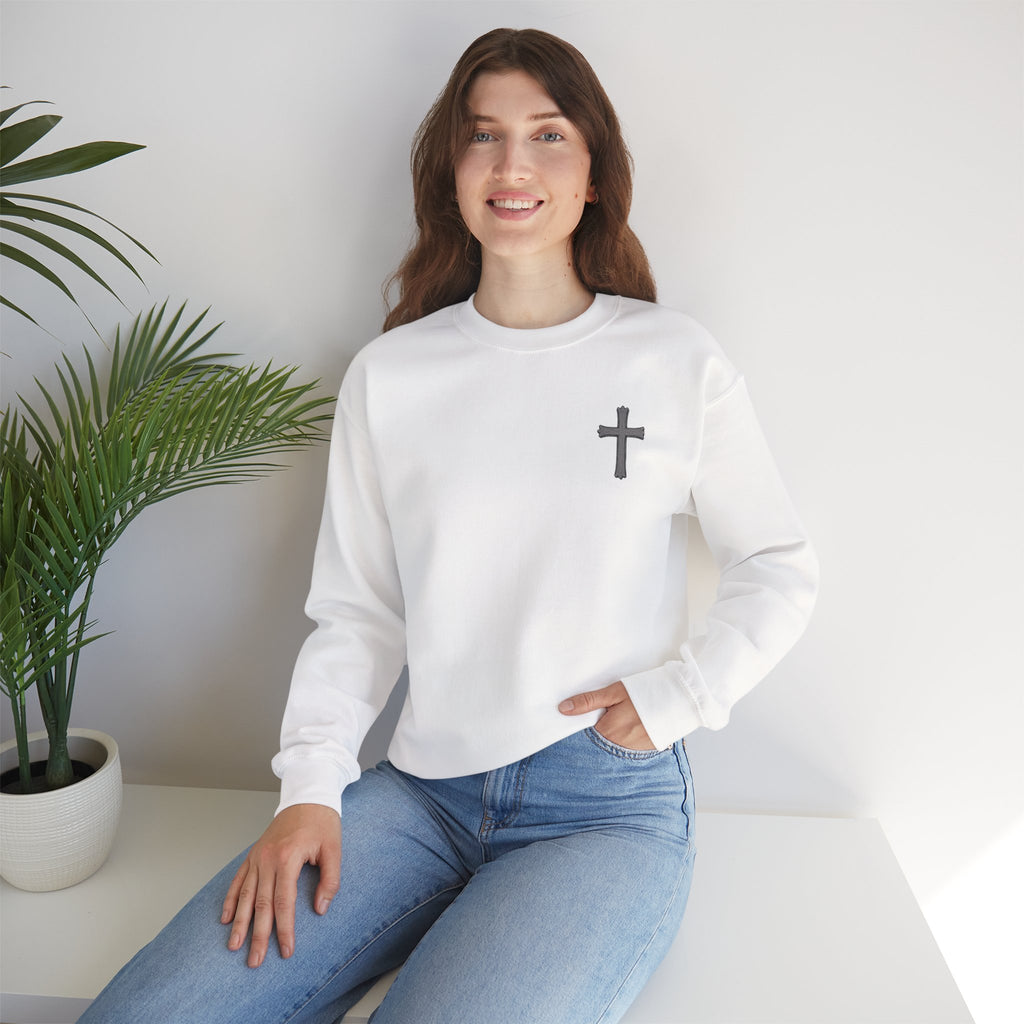 Crown of Thorns Sweatshirt — "By His Wounds We Are Healed" Isaiah 53:5 Crewneck
