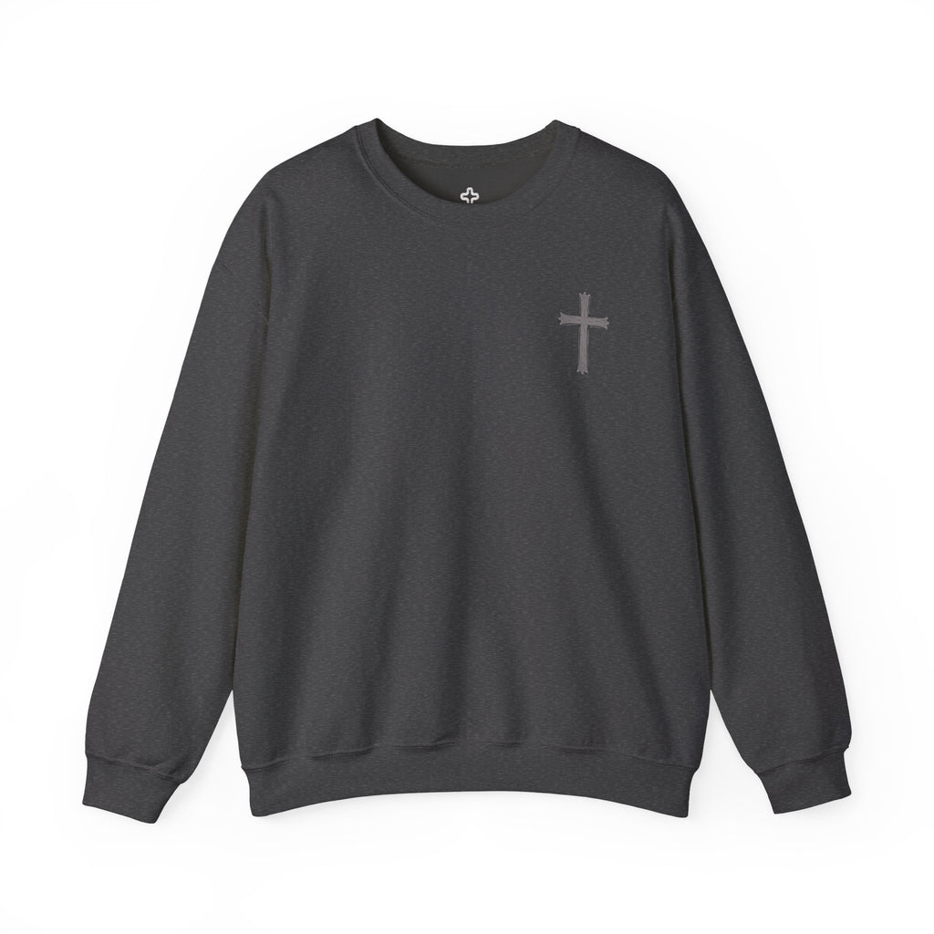 Crown of Thorns Sweatshirt — "By His Wounds We Are Healed" Isaiah 53:5 Crewneck