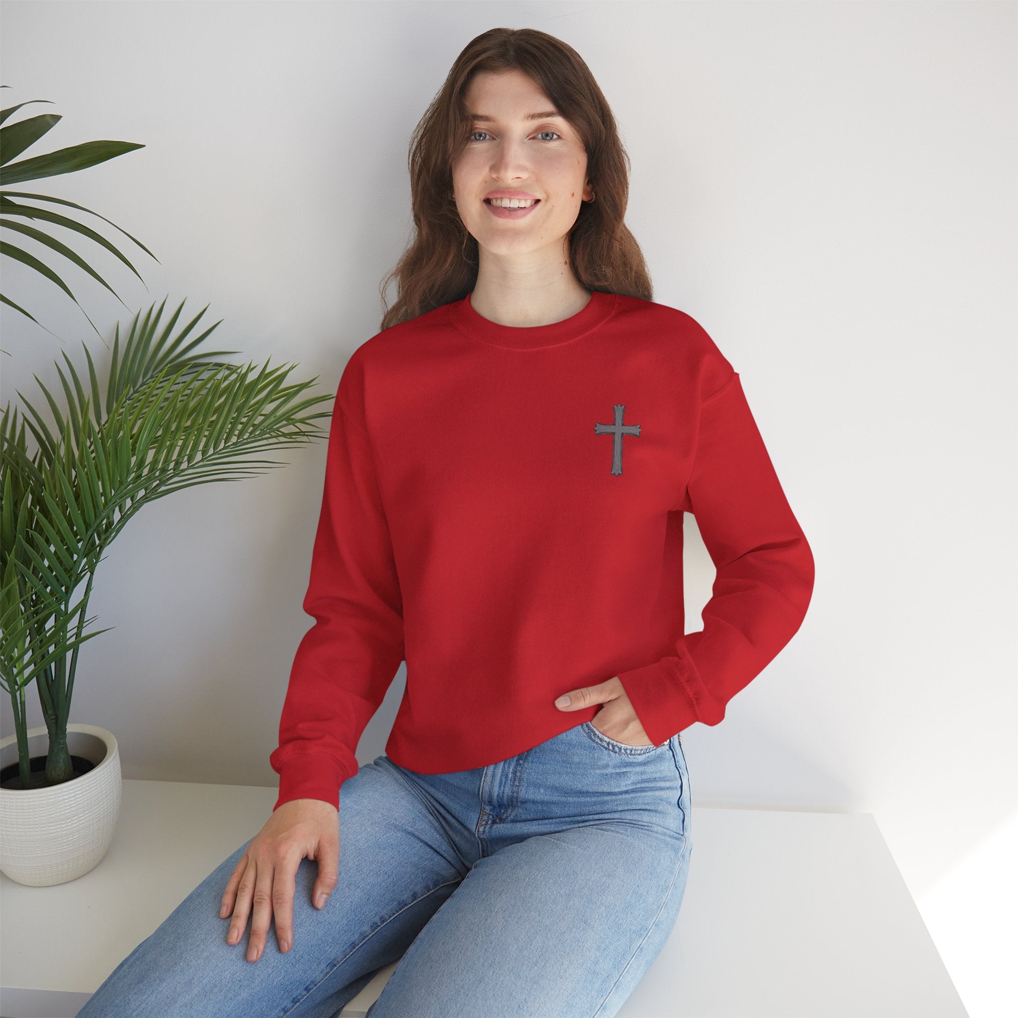 Crown of Thorns Sweatshirt — "By His Wounds We Are Healed" Isaiah 53:5 Crewneck