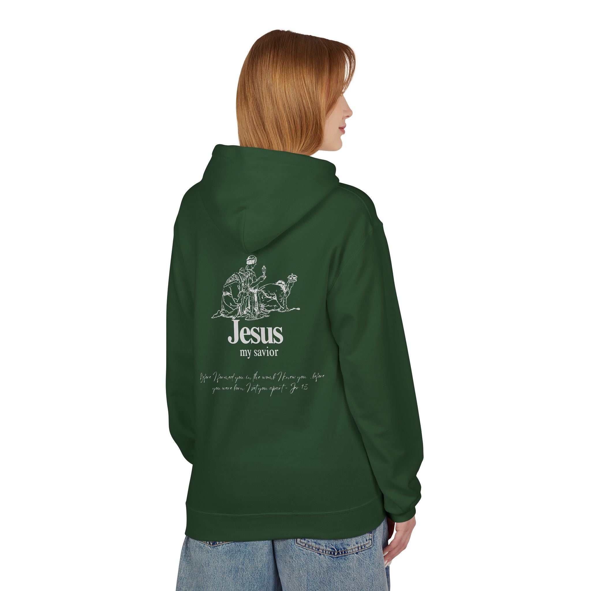 kings Hoodie — 'Jesus My Savior' Illustrated Lamb & Shepherd Faith Pullover
