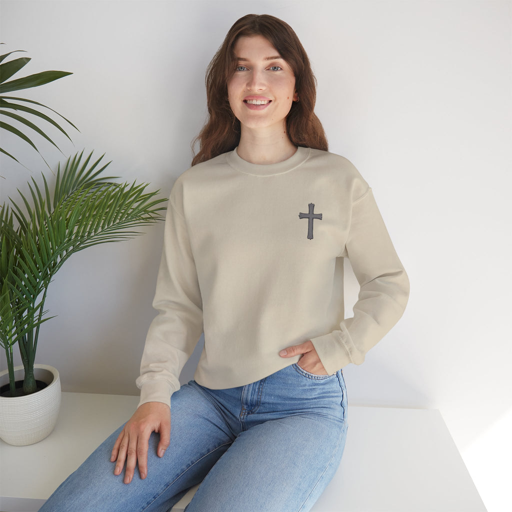 Crown of Thorns Sweatshirt — "By His Wounds We Are Healed" Isaiah 53:5 Crewneck