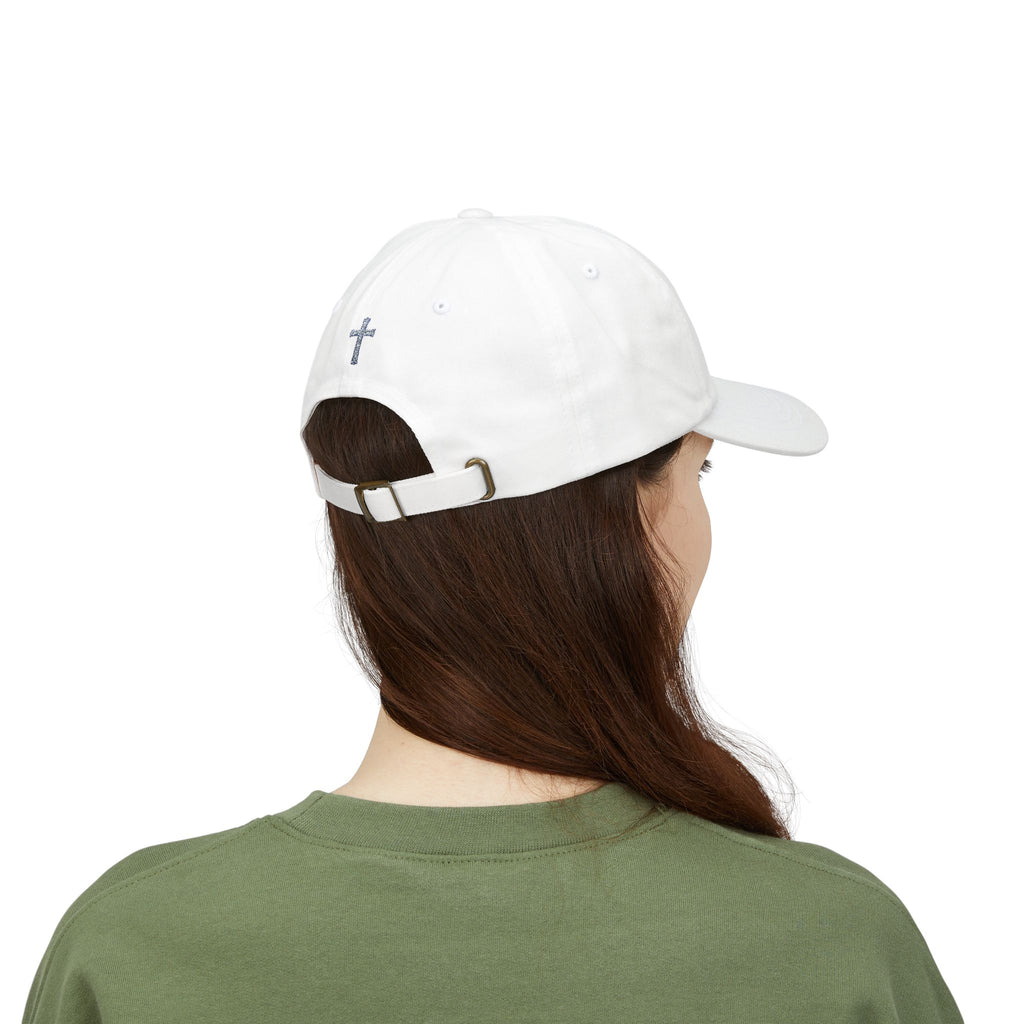 Lion Crest Dad Cap — Small Cross Embroidery, Faith-Inspired Baseball Hat