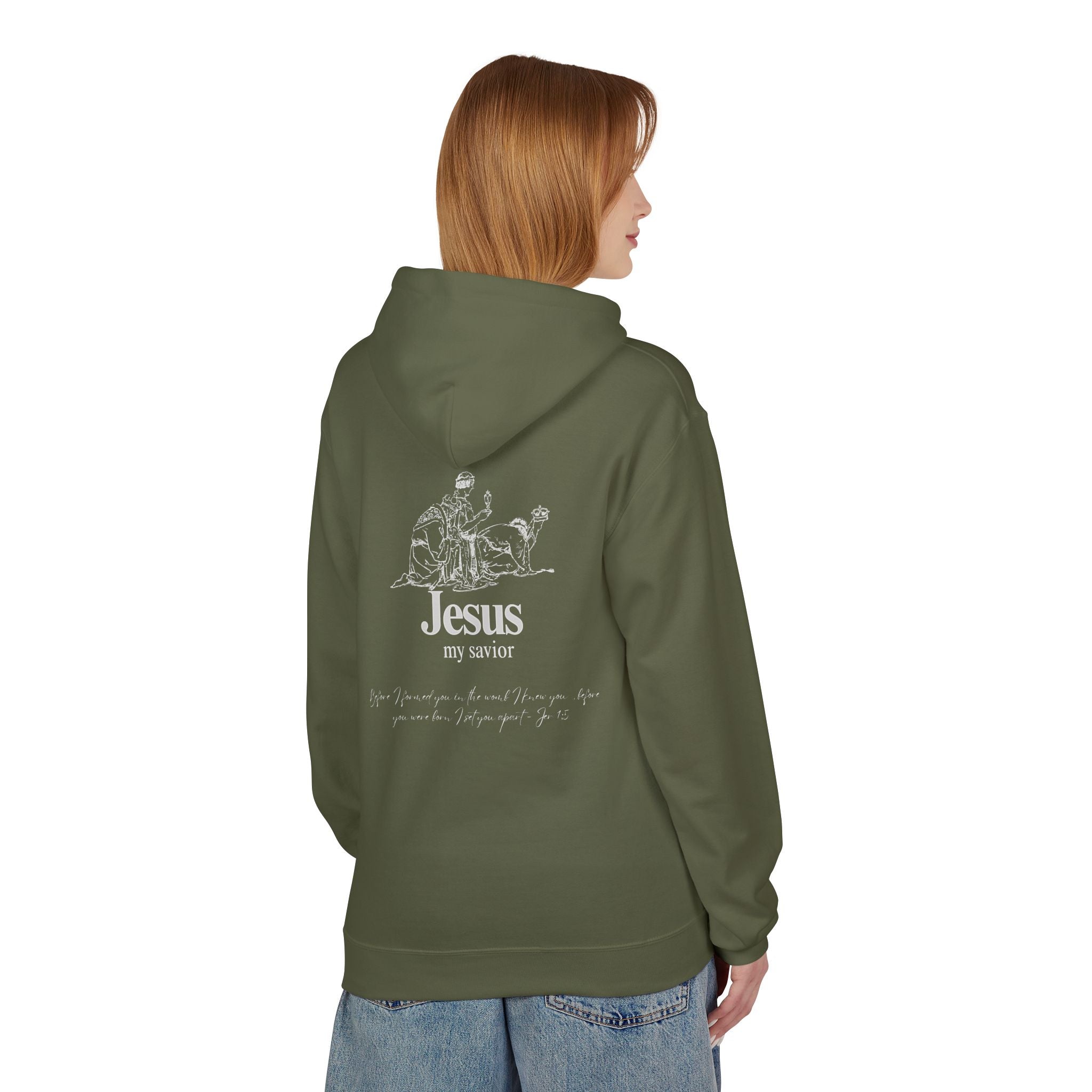 kings Hoodie — 'Jesus My Savior' Illustrated Lamb & Shepherd Faith Pullover