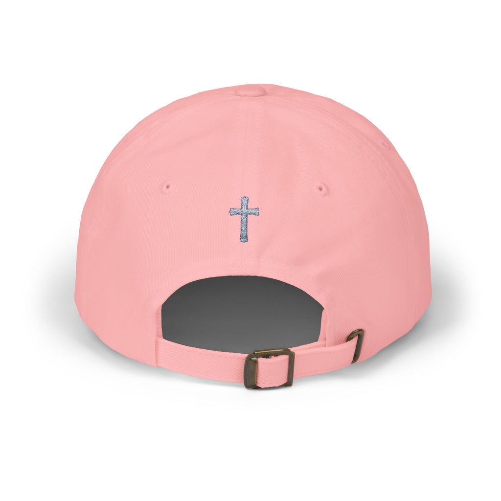 Lion Crest Dad Cap — Small Cross Embroidery, Faith-Inspired Baseball Hat
