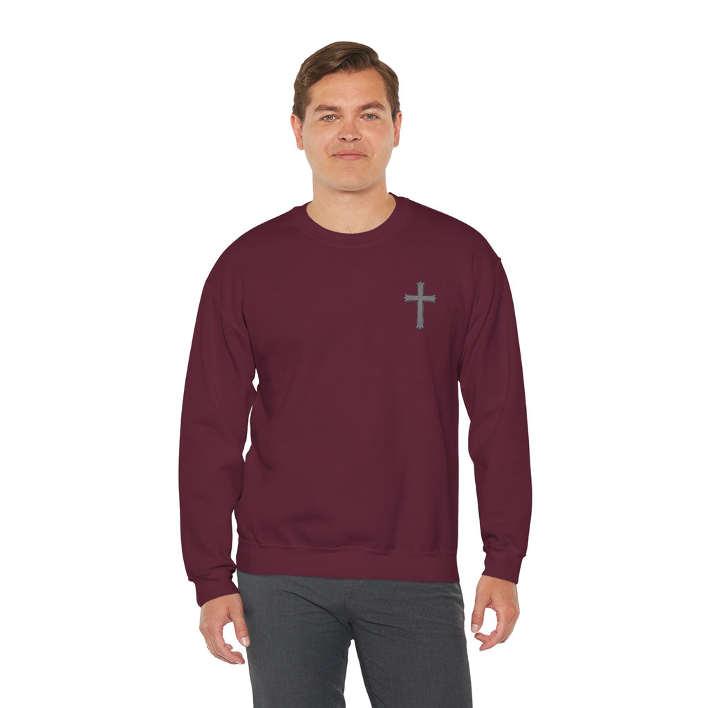 Crown of Thorns Sweatshirt — "By His Wounds We Are Healed" Isaiah 53:5 Crewneck