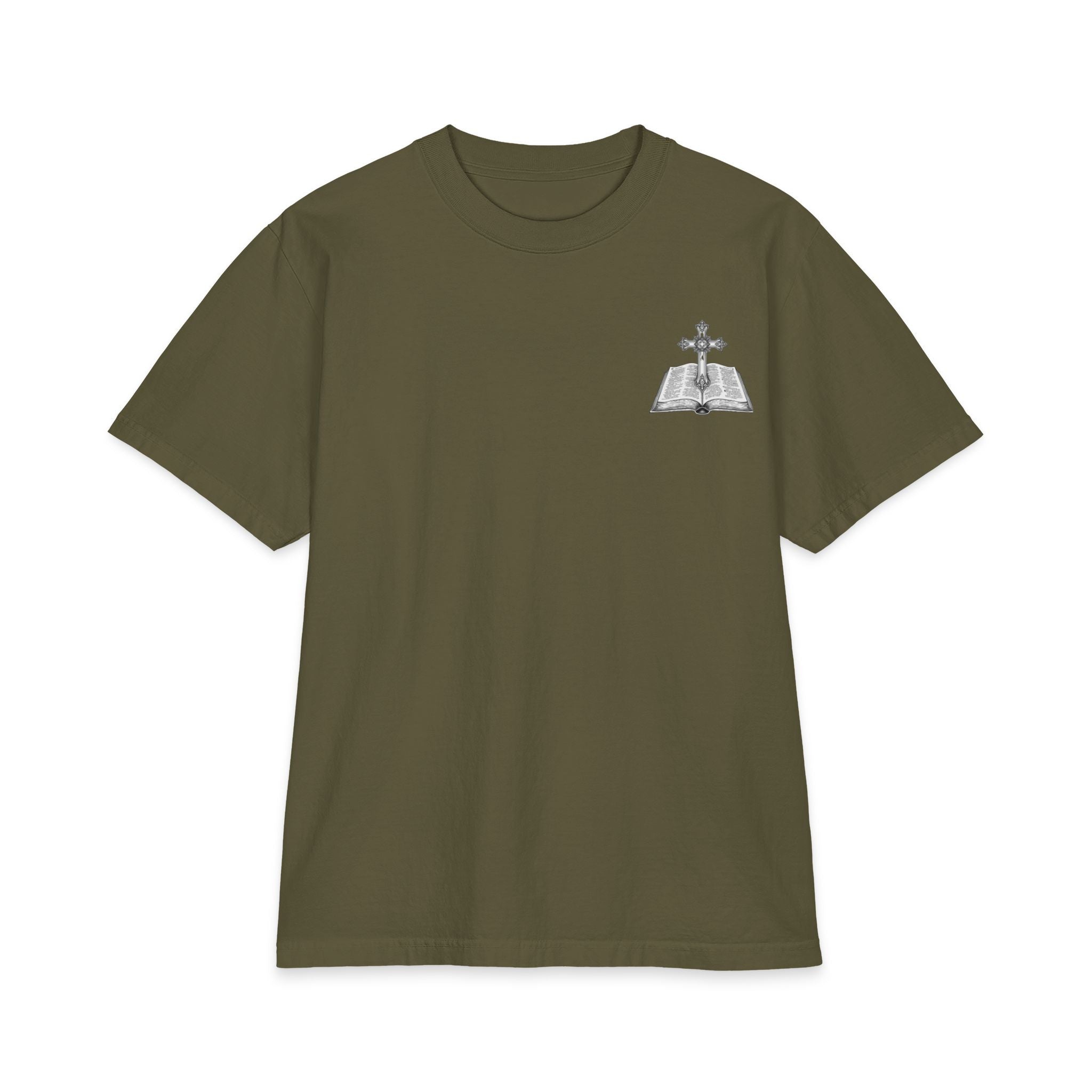 King of Kings Lion of Judah T‑Shirt — Cross Chest & Revelations 5:5 Christian Tee