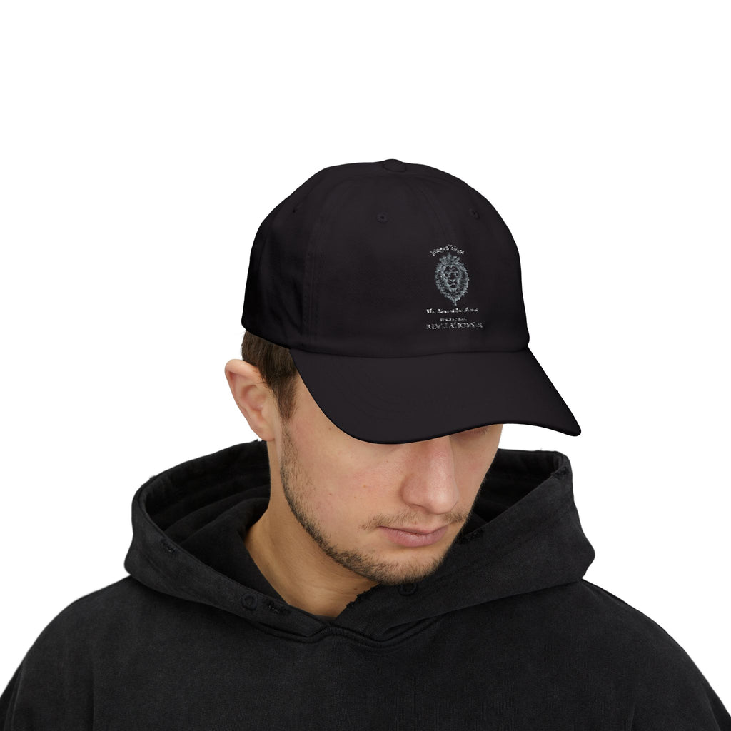 Lion Crest Dad Cap — Small Cross Embroidery, Faith-Inspired Baseball Hat