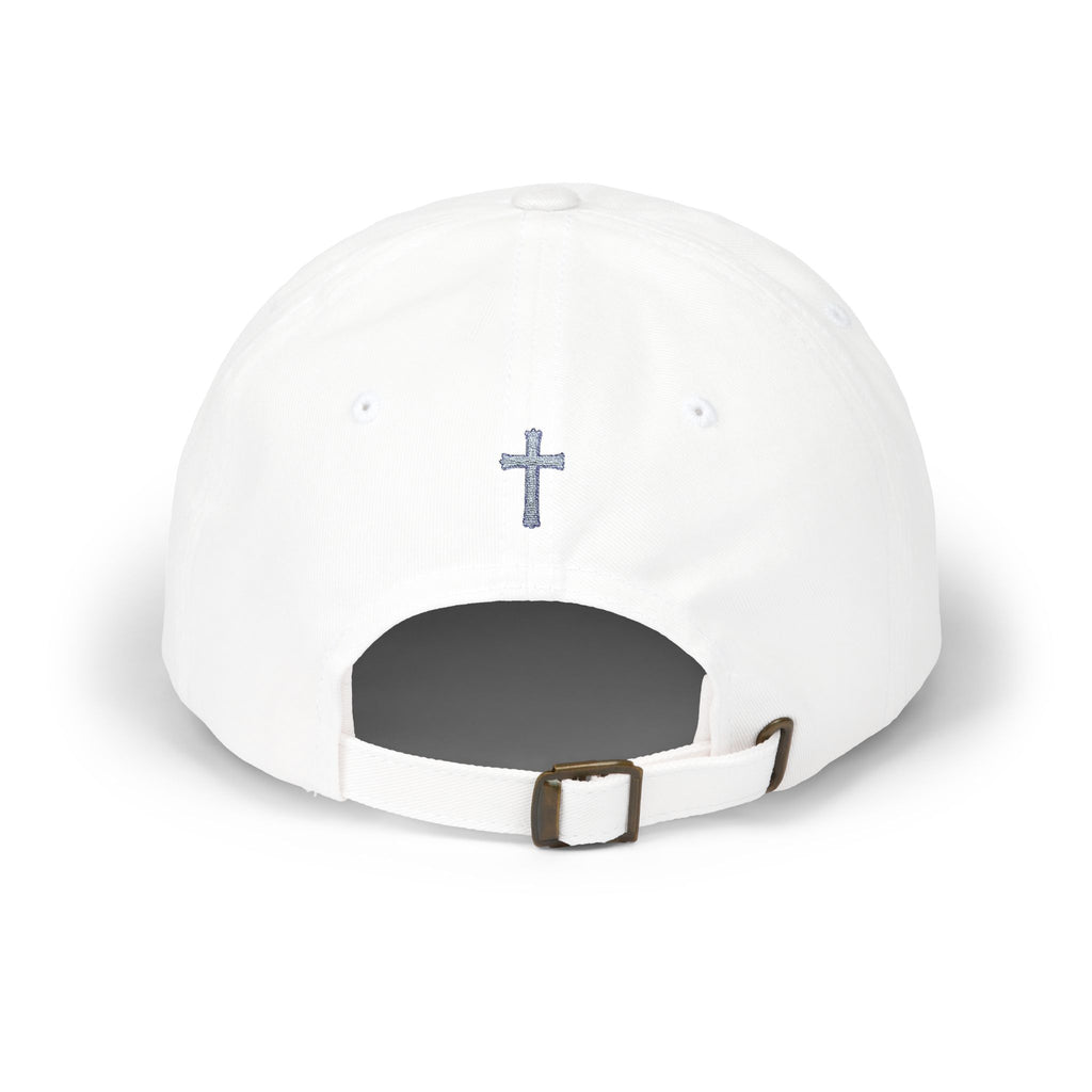 Lion Crest Dad Cap — Small Cross Embroidery, Faith-Inspired Baseball Hat