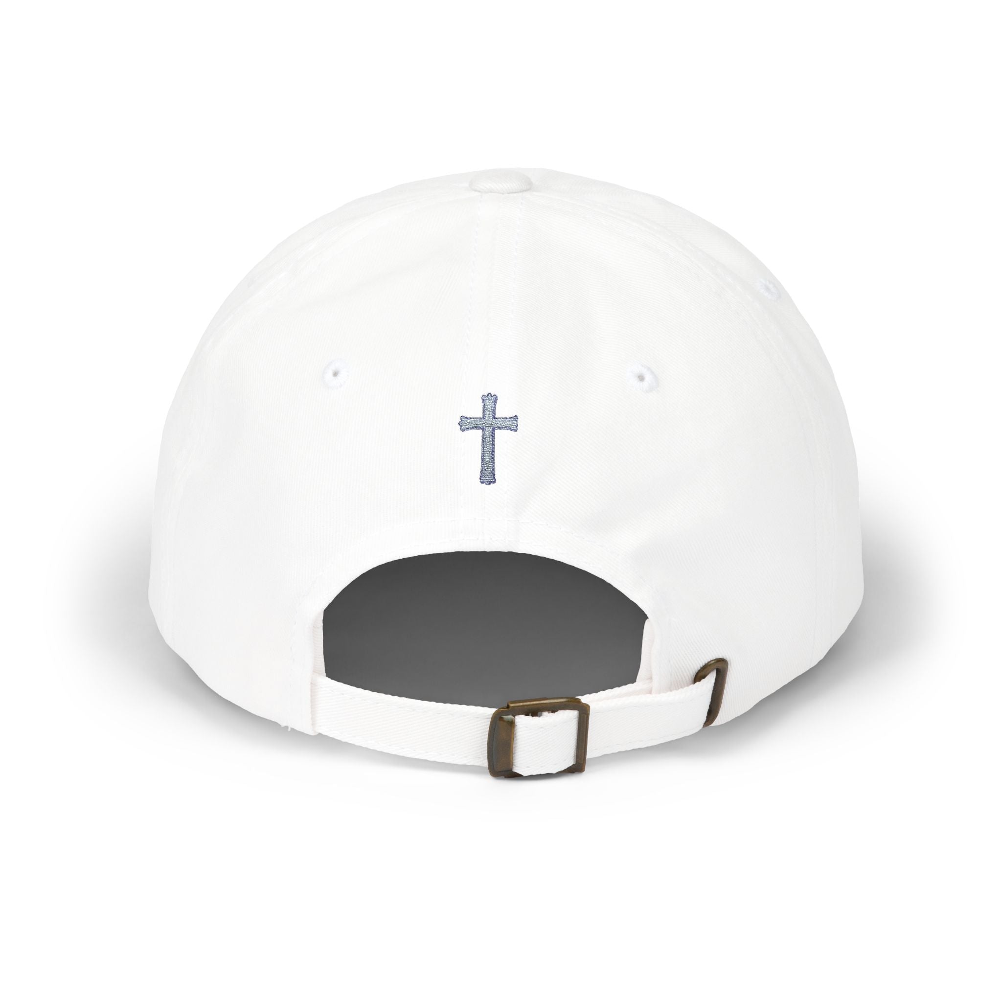 Lion Crest Dad Cap — Small Cross Embroidery, Faith-Inspired Baseball Hat