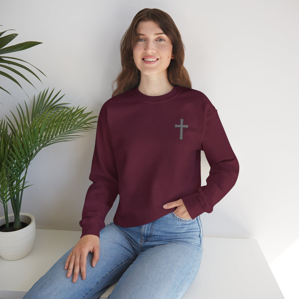 Crown of Thorns Sweatshirt — "By His Wounds We Are Healed" Isaiah 53:5 Crewneck