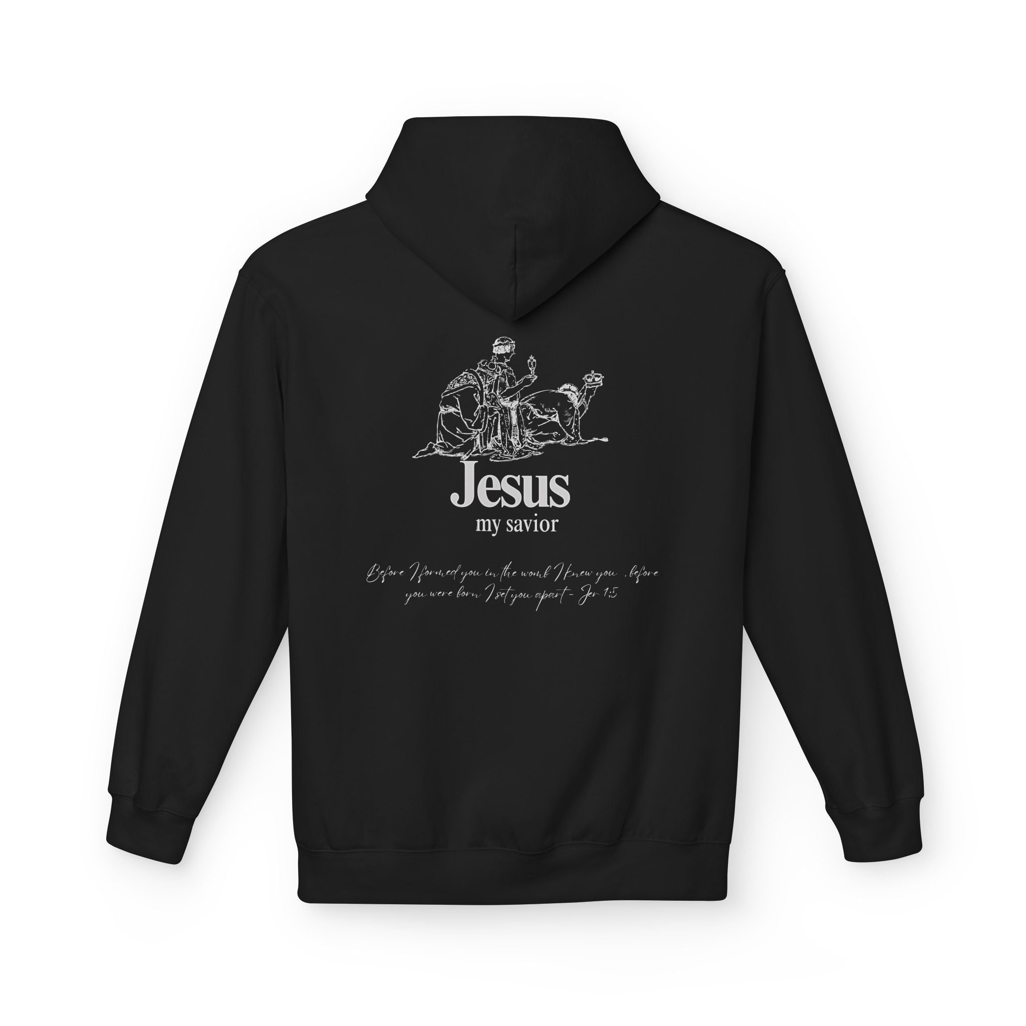 kings Hoodie — 'Jesus My Savior' Illustrated Lamb & Shepherd Faith Pullover