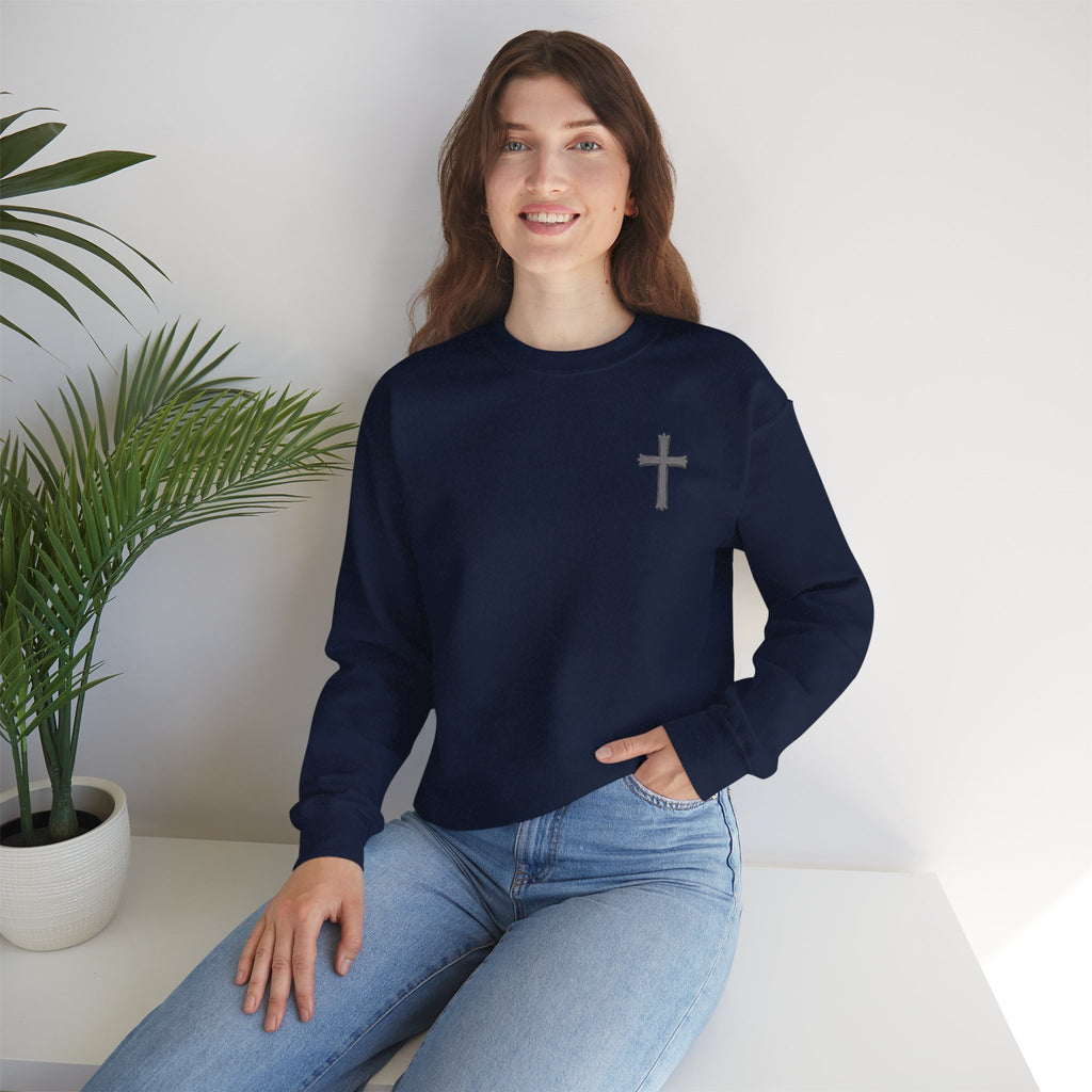 Crown of Thorns Sweatshirt — "By His Wounds We Are Healed" Isaiah 53:5 Crewneck