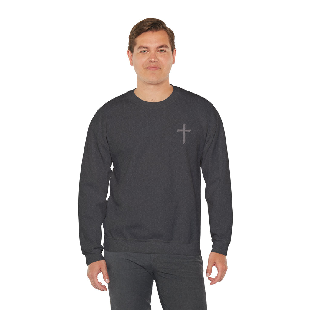 Crown of Thorns Sweatshirt — "By His Wounds We Are Healed" Isaiah 53:5 Crewneck