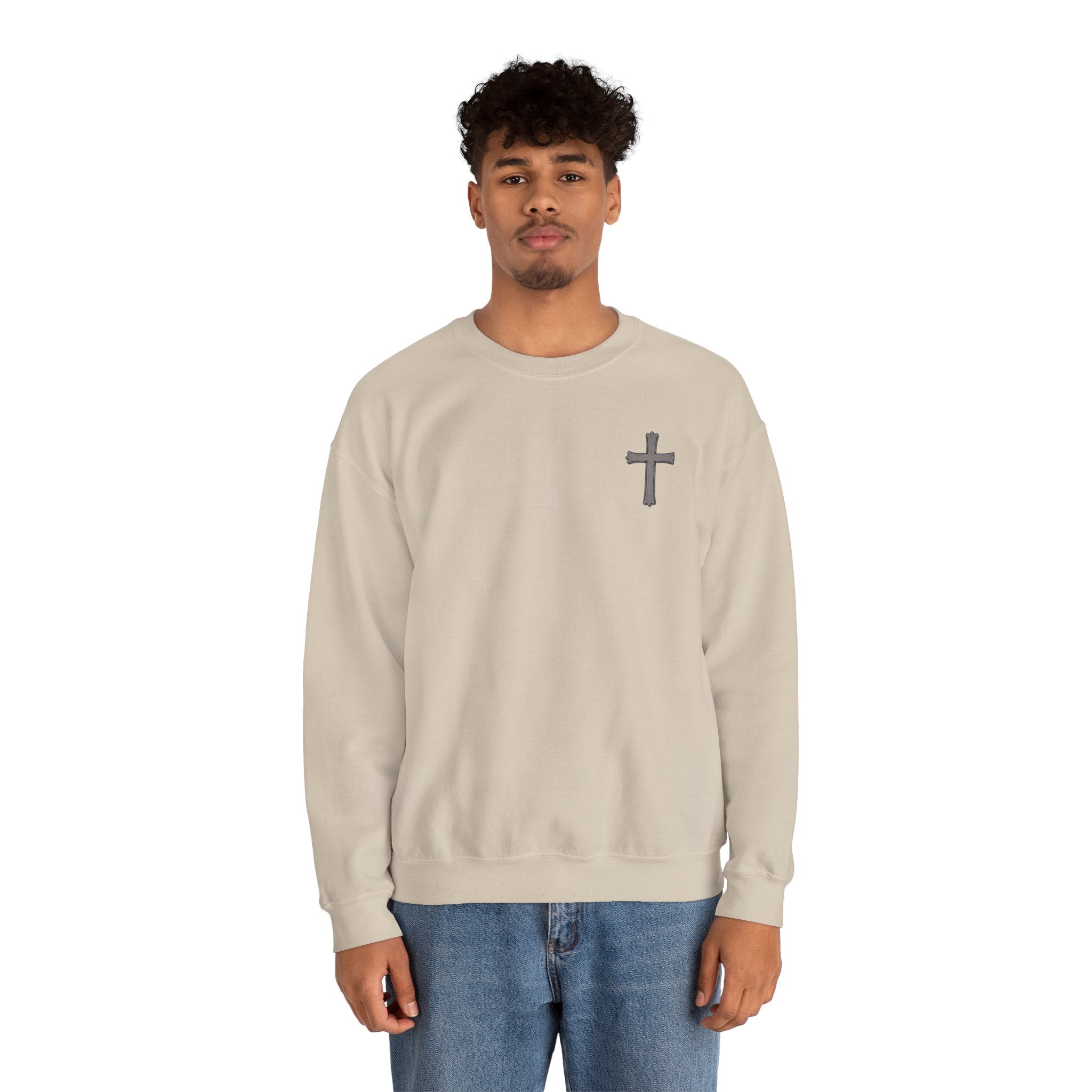 Crown of Thorns Sweatshirt — "By His Wounds We Are Healed" Isaiah 53:5 Crewneck