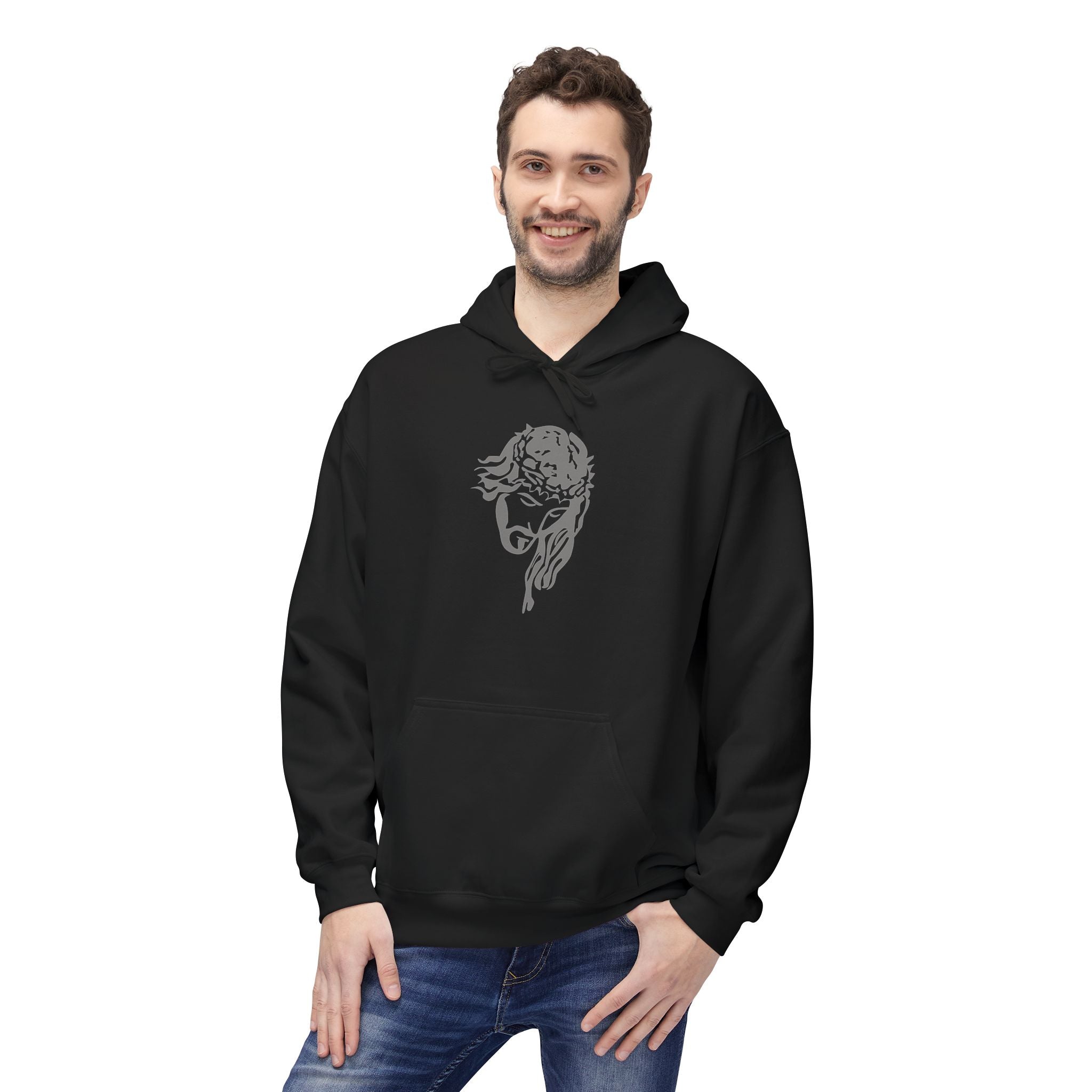 kings Hoodie — 'Jesus My Savior' Illustrated Lamb & Shepherd Faith Pullover