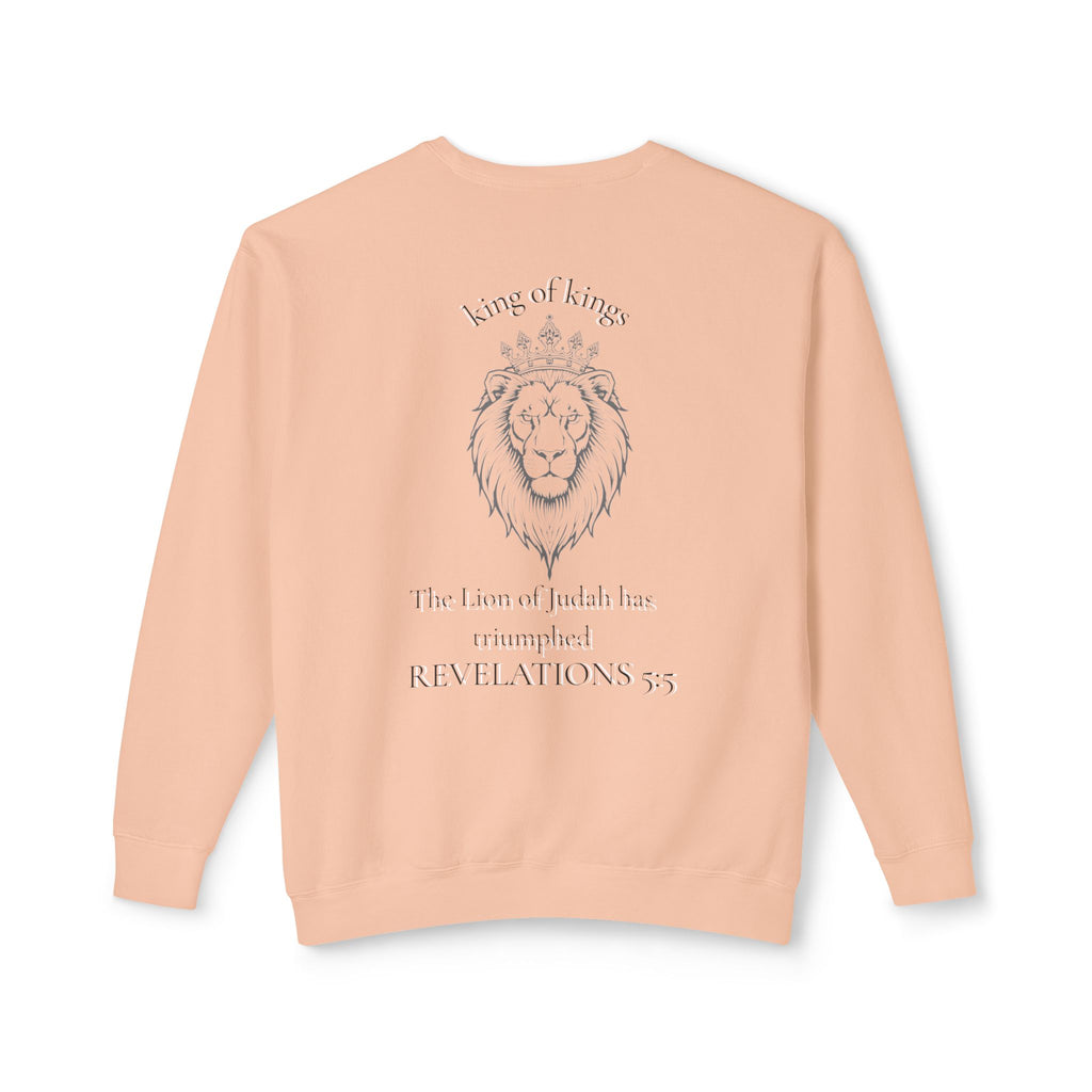 Lion Crewneck Sweatshirt — "King of Kings" Bible Verse Design