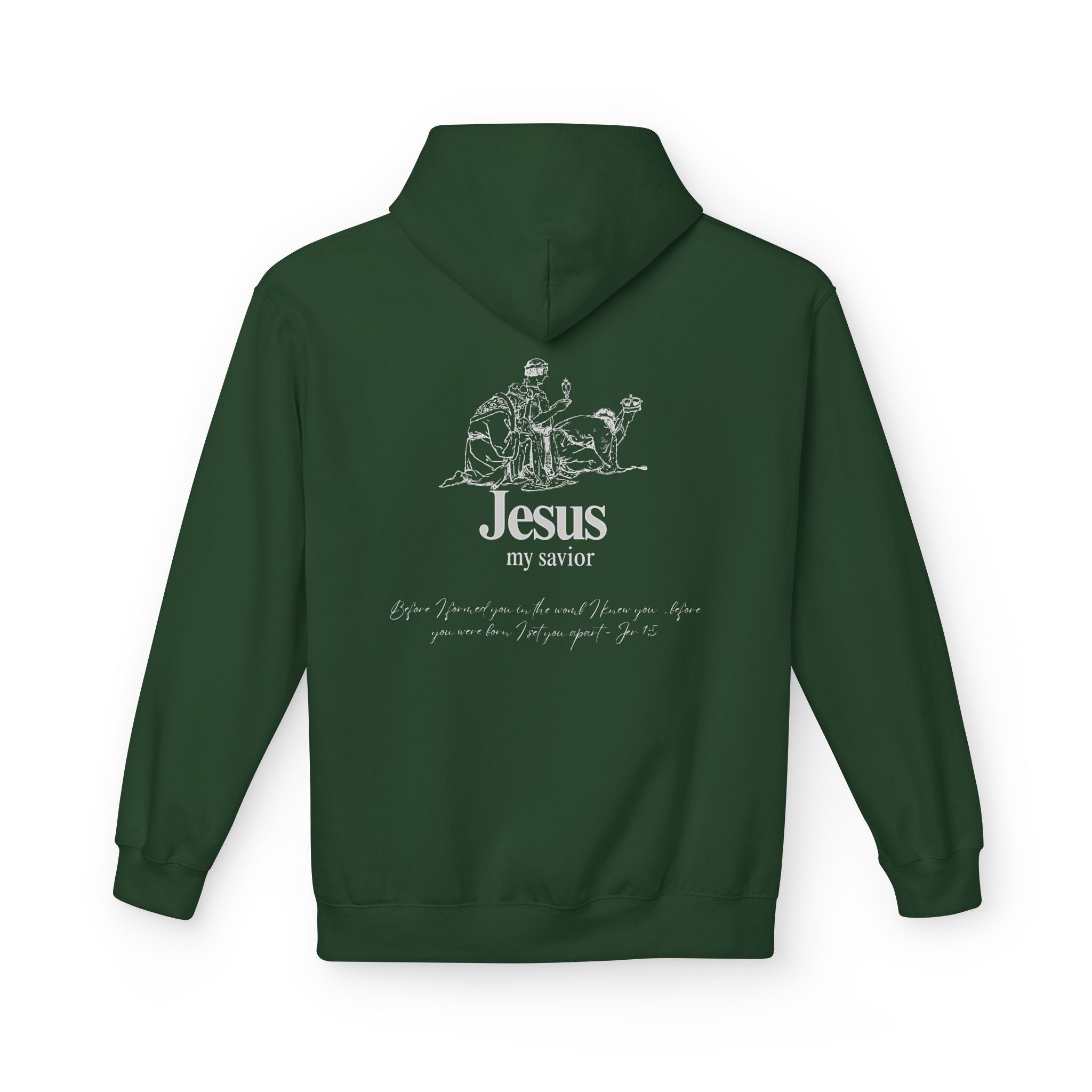 kings Hoodie — 'Jesus My Savior' Illustrated Lamb & Shepherd Faith Pullover