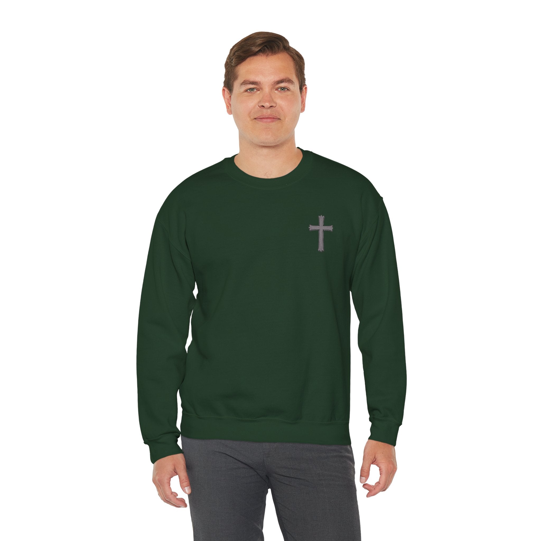 Crown of Thorns Sweatshirt — "By His Wounds We Are Healed" Isaiah 53:5 Crewneck