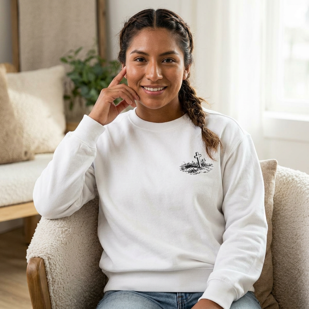 Angel Wings Sweatshirt — Philippians 4:13 Christian Crewneck