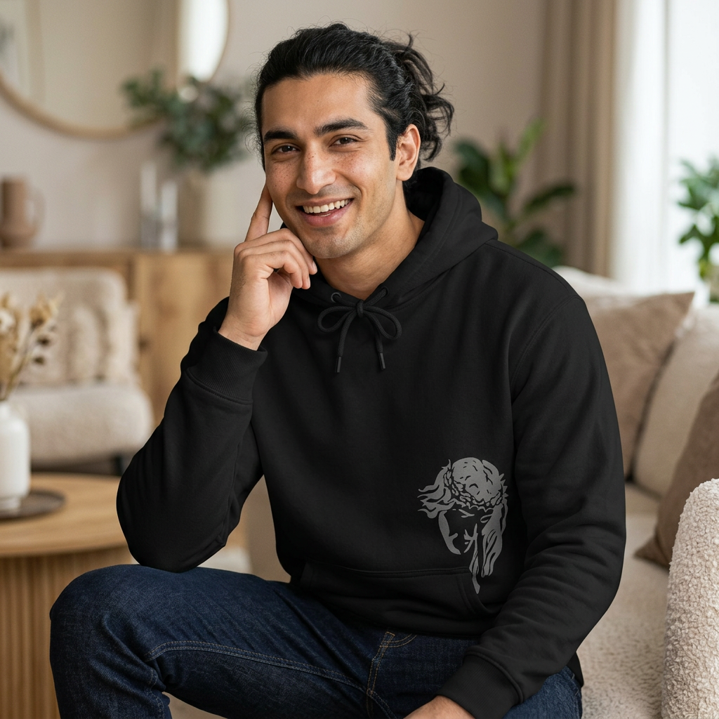 kings Hoodie — 'Jesus My Savior' Illustrated Lamb & Shepherd Faith Pullover