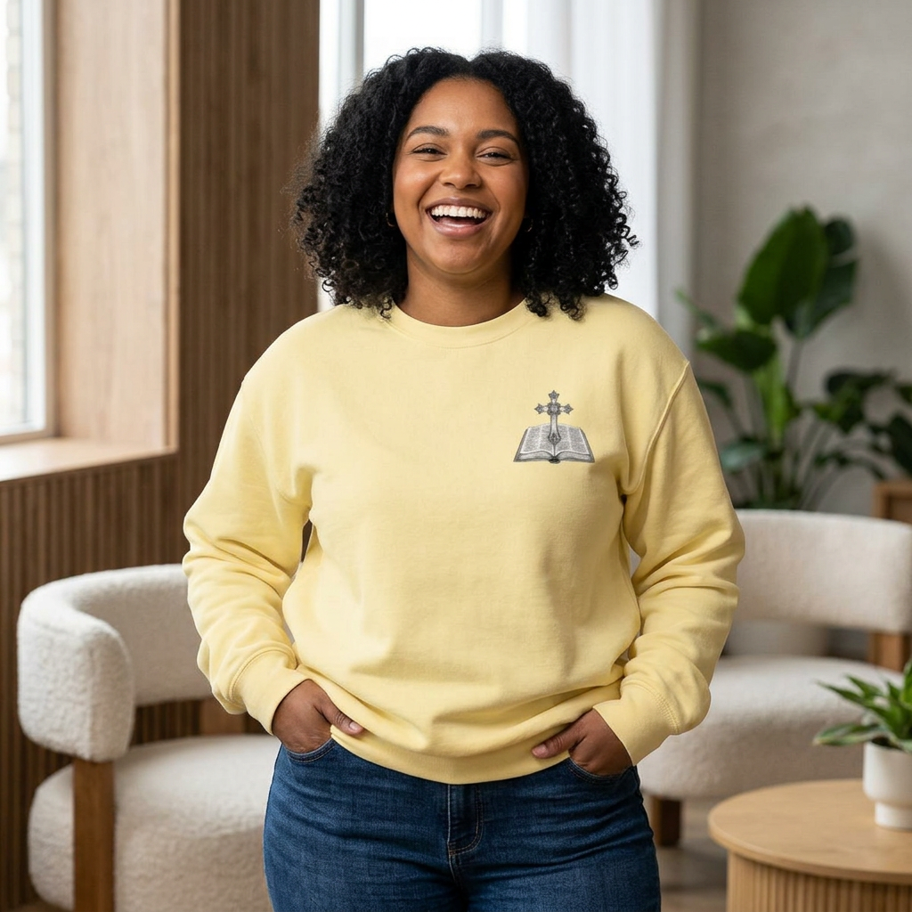 Lion Crewneck Sweatshirt — "King of Kings" Bible Verse Design