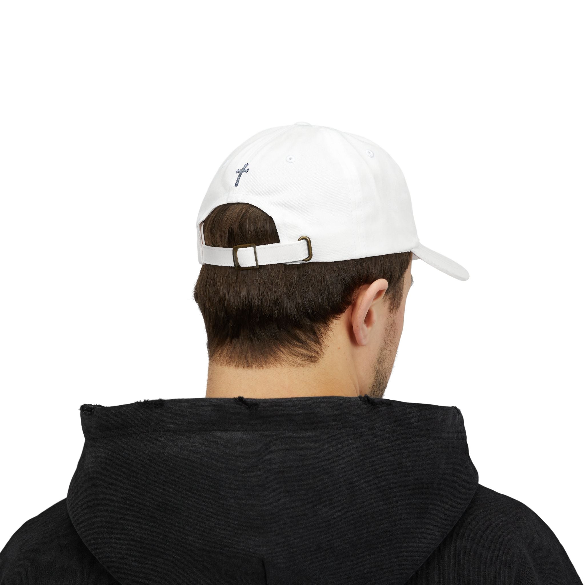 Lion Crest Dad Cap — Small Cross Embroidery, Faith-Inspired Baseball Hat