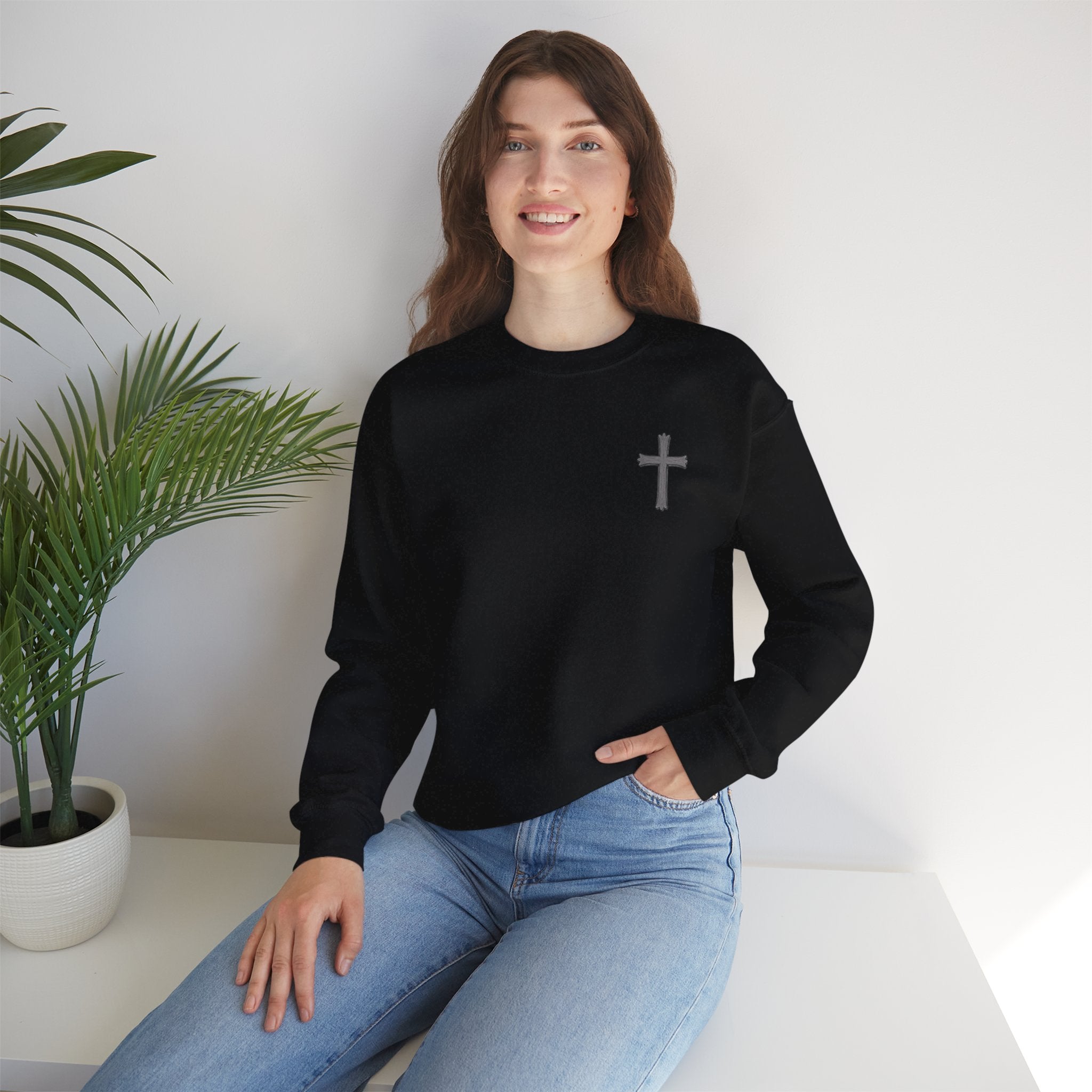Crown of Thorns Sweatshirt — "By His Wounds We Are Healed" Isaiah 53:5 Crewneck