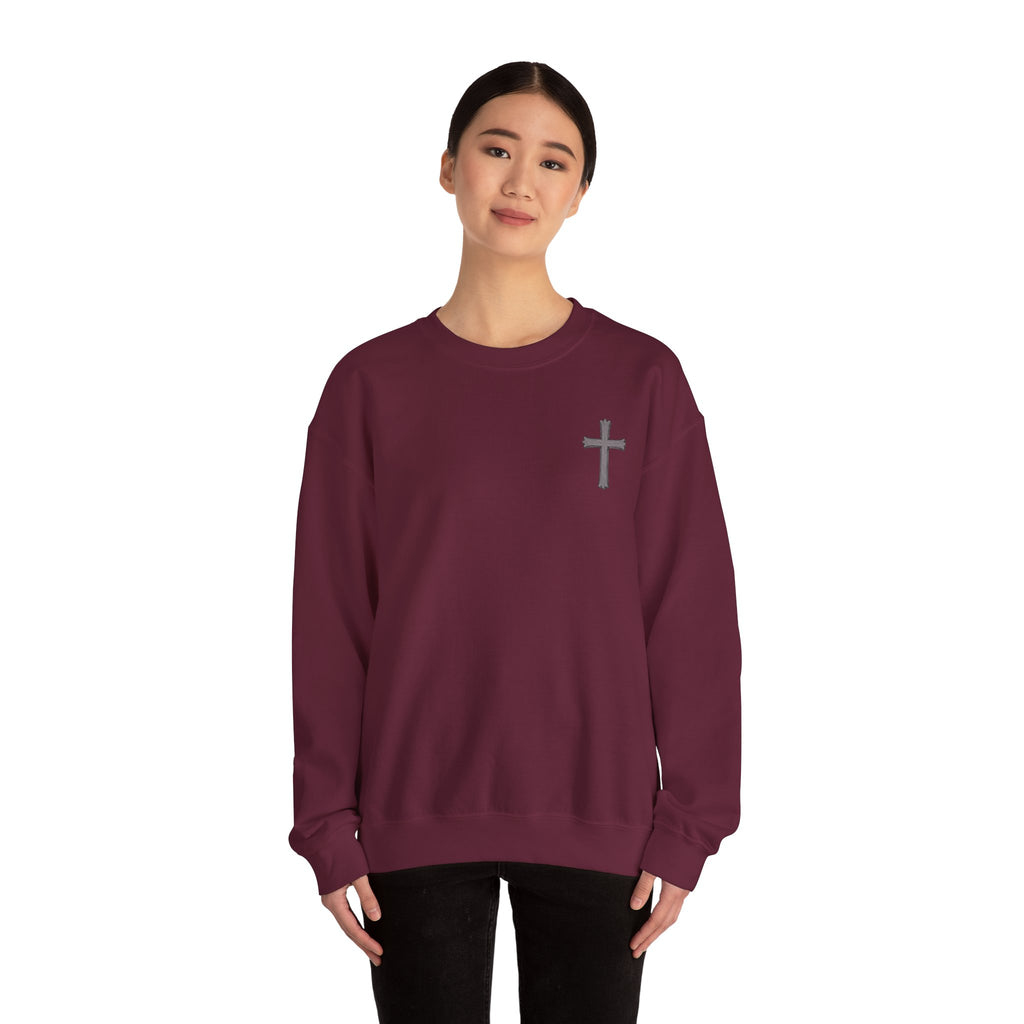 Crown of Thorns Sweatshirt — "By His Wounds We Are Healed" Isaiah 53:5 Crewneck
