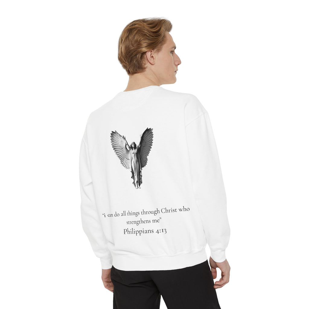 Angel Wings Sweatshirt — Philippians 4:13 Christian Crewneck