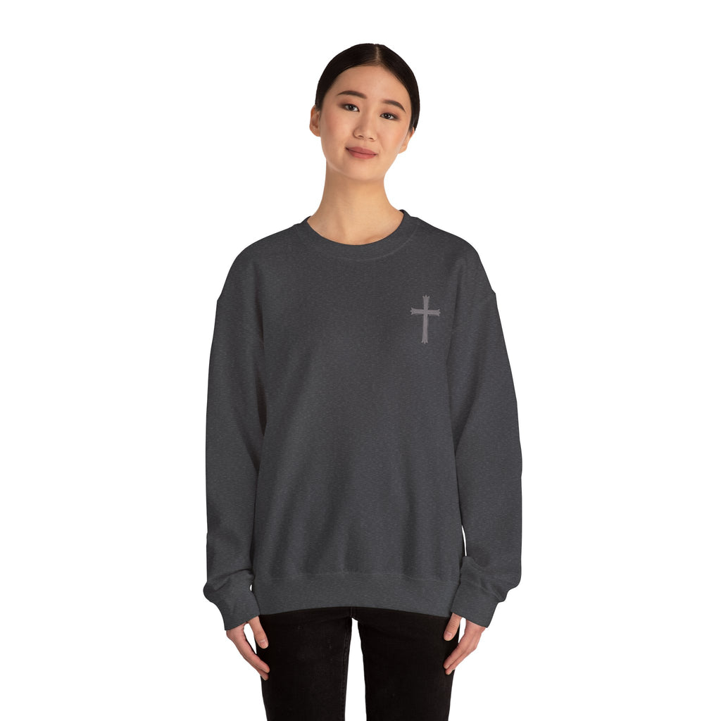 Crown of Thorns Sweatshirt — "By His Wounds We Are Healed" Isaiah 53:5 Crewneck