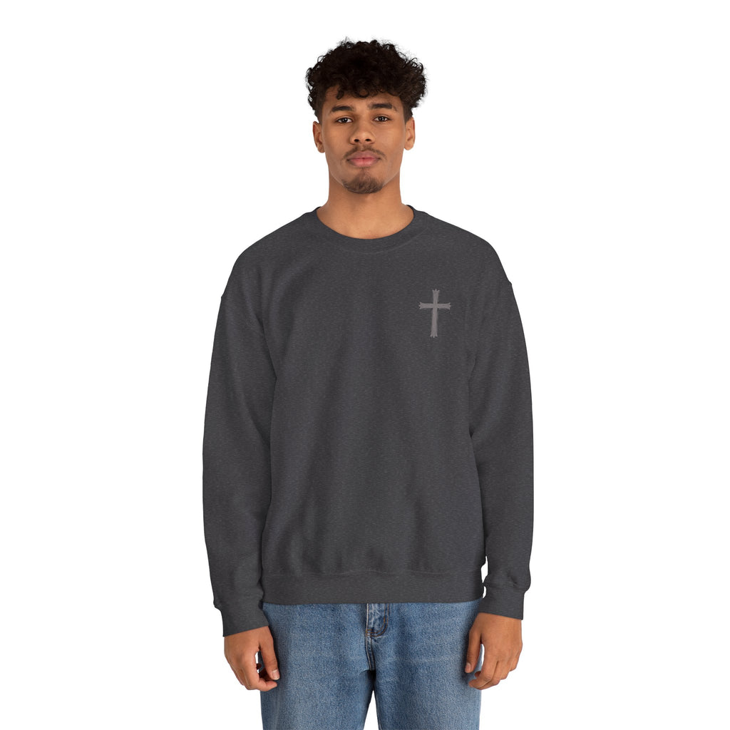 Crown of Thorns Sweatshirt — "By His Wounds We Are Healed" Isaiah 53:5 Crewneck