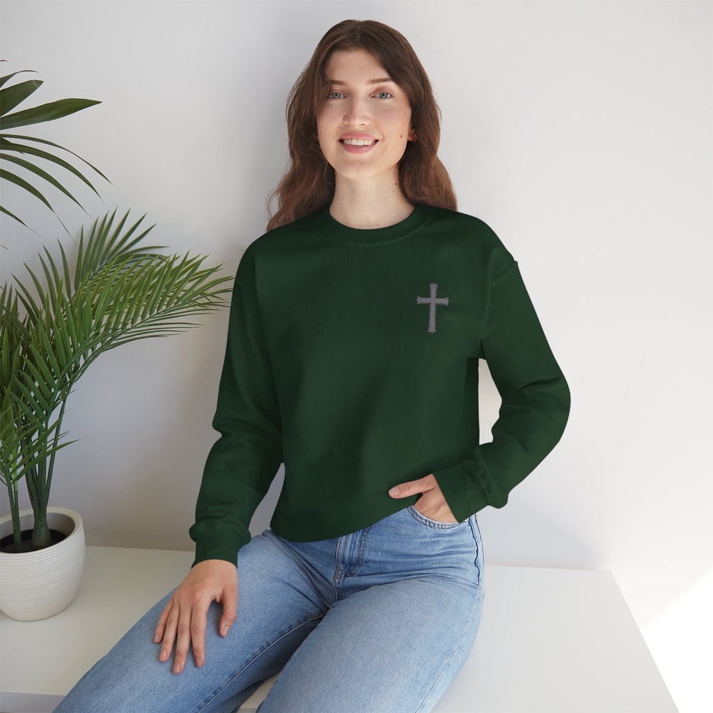 Crown of Thorns Sweatshirt — "By His Wounds We Are Healed" Isaiah 53:5 Crewneck