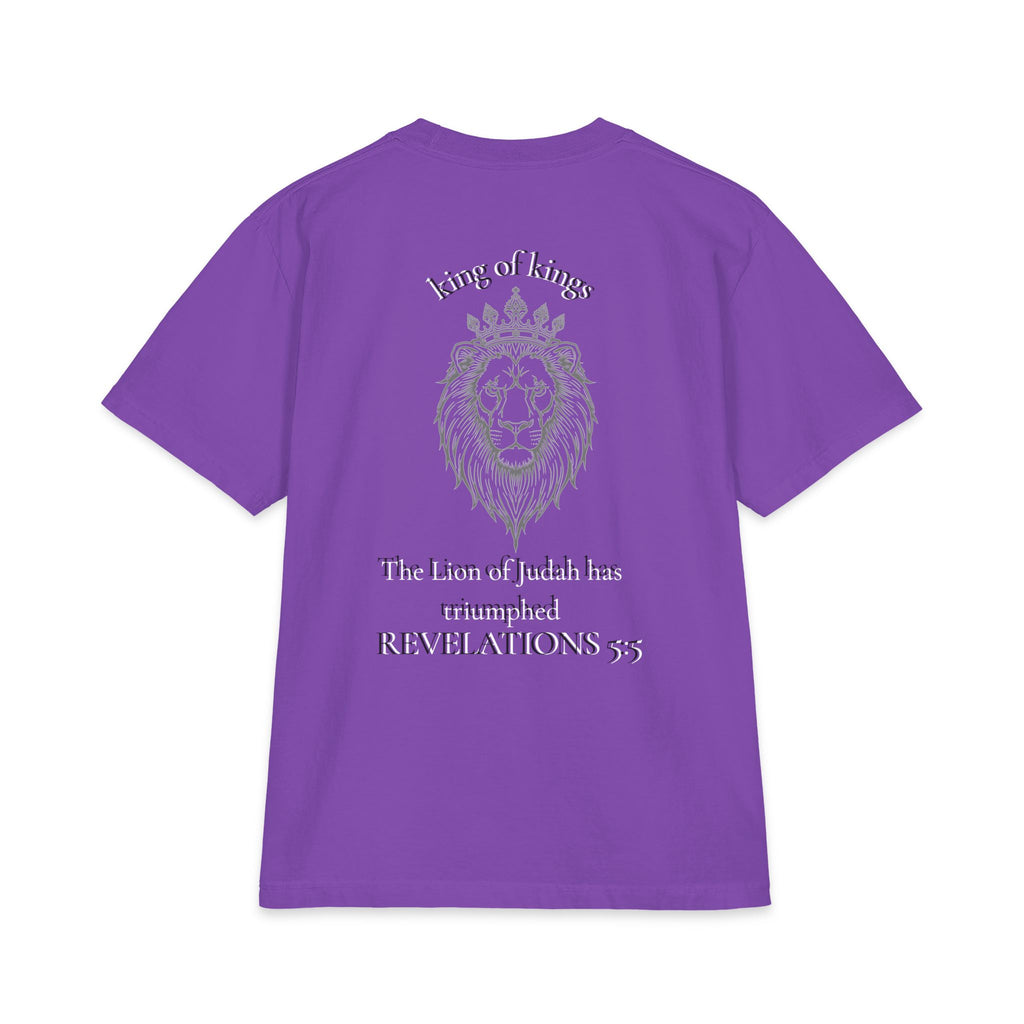 King of Kings Lion of Judah T‑Shirt — Cross Chest & Revelations 5:5 Christian Tee