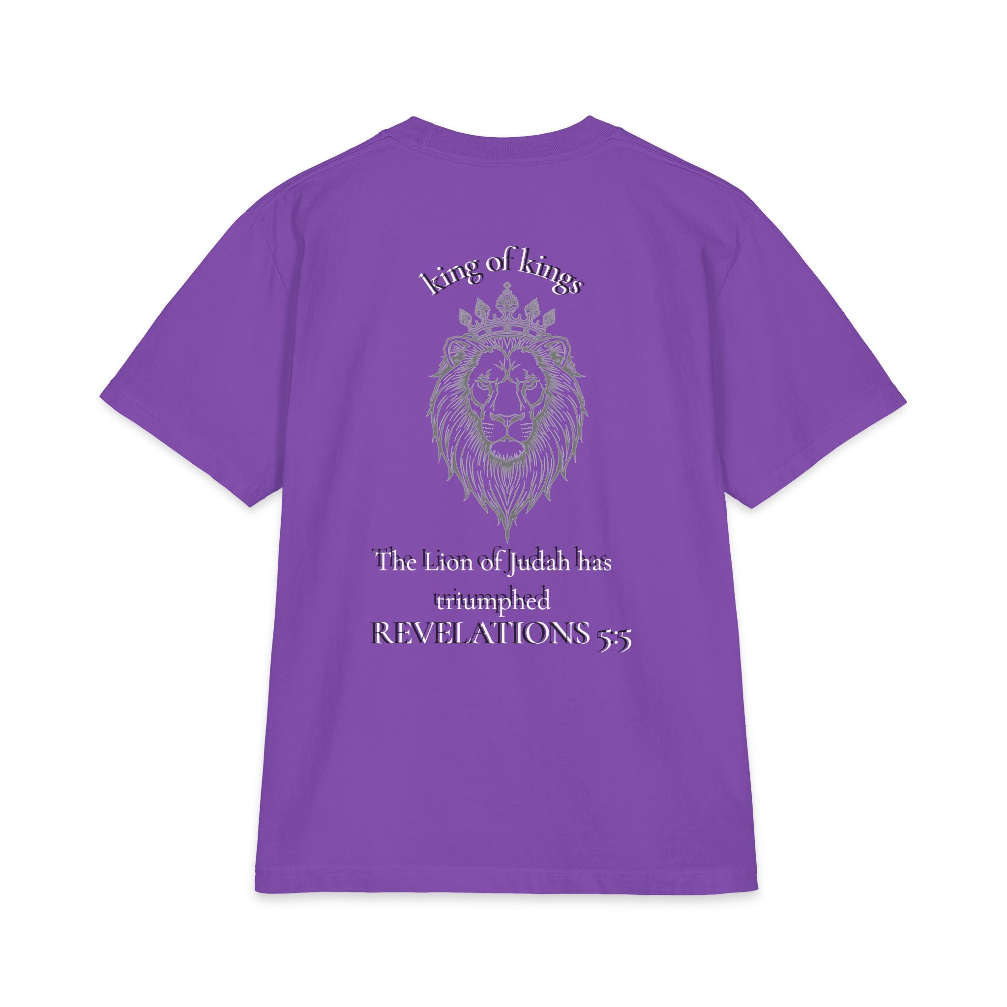 King of Kings Lion of Judah T‑Shirt — Cross Chest & Revelations 5:5 Christian Tee