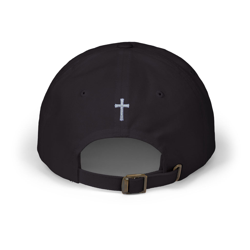 Lion Crest Dad Cap — Small Cross Embroidery, Faith-Inspired Baseball Hat