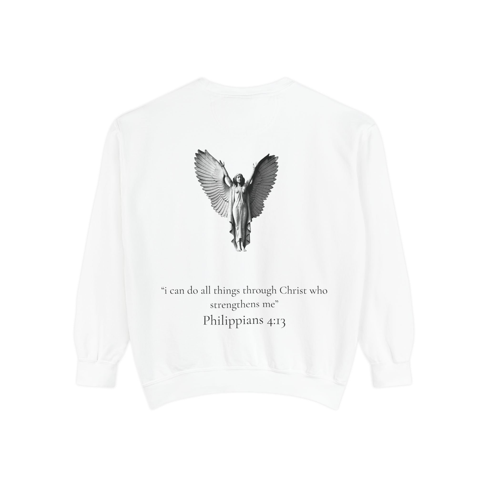Angel Wings Sweatshirt — Philippians 4:13 Christian Crewneck