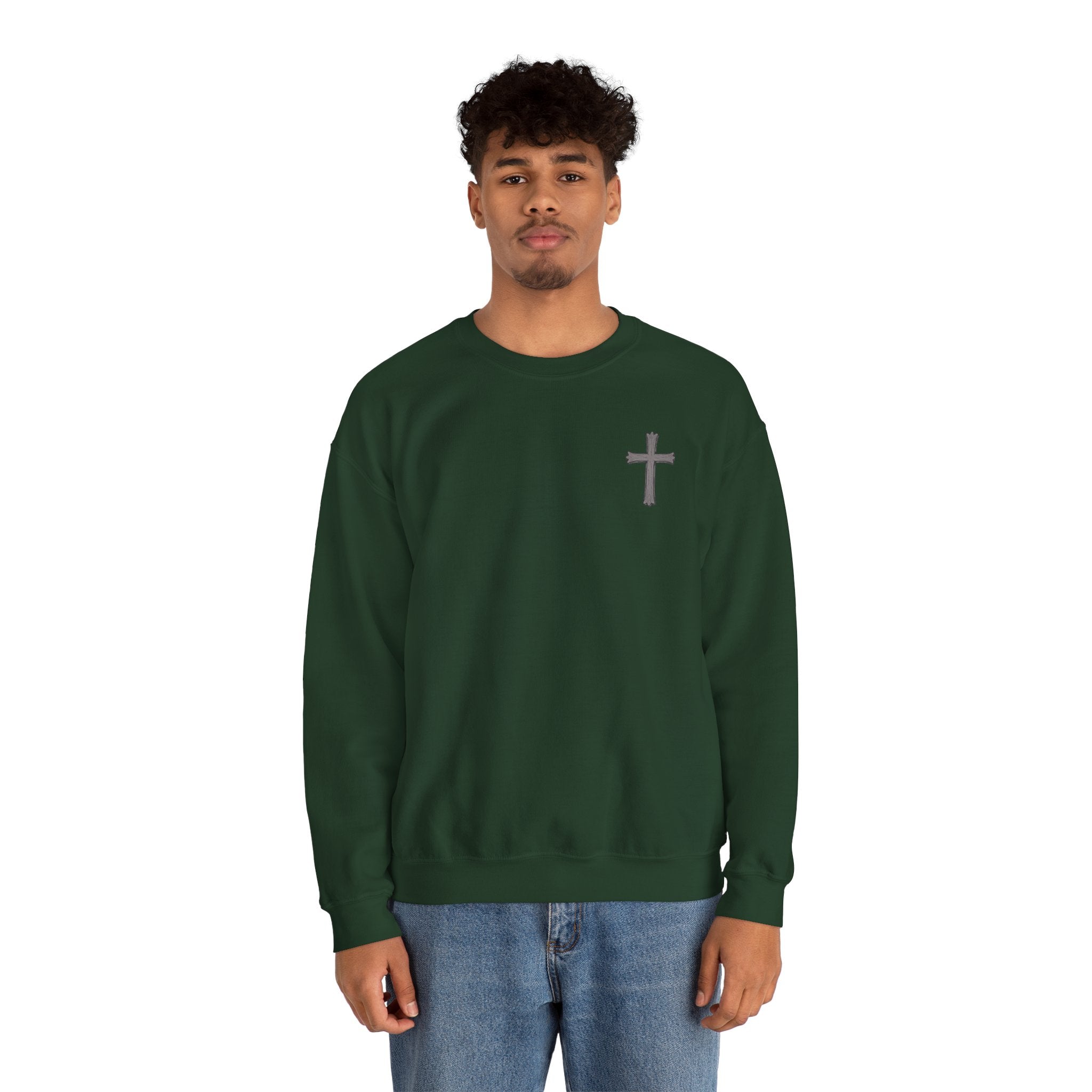 Crown of Thorns Sweatshirt — "By His Wounds We Are Healed" Isaiah 53:5 Crewneck