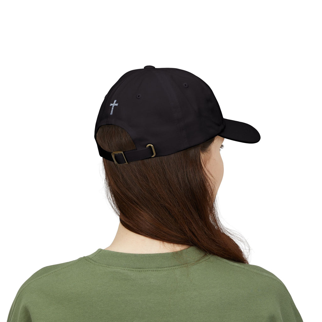 Lion Crest Dad Cap — Small Cross Embroidery, Faith-Inspired Baseball Hat