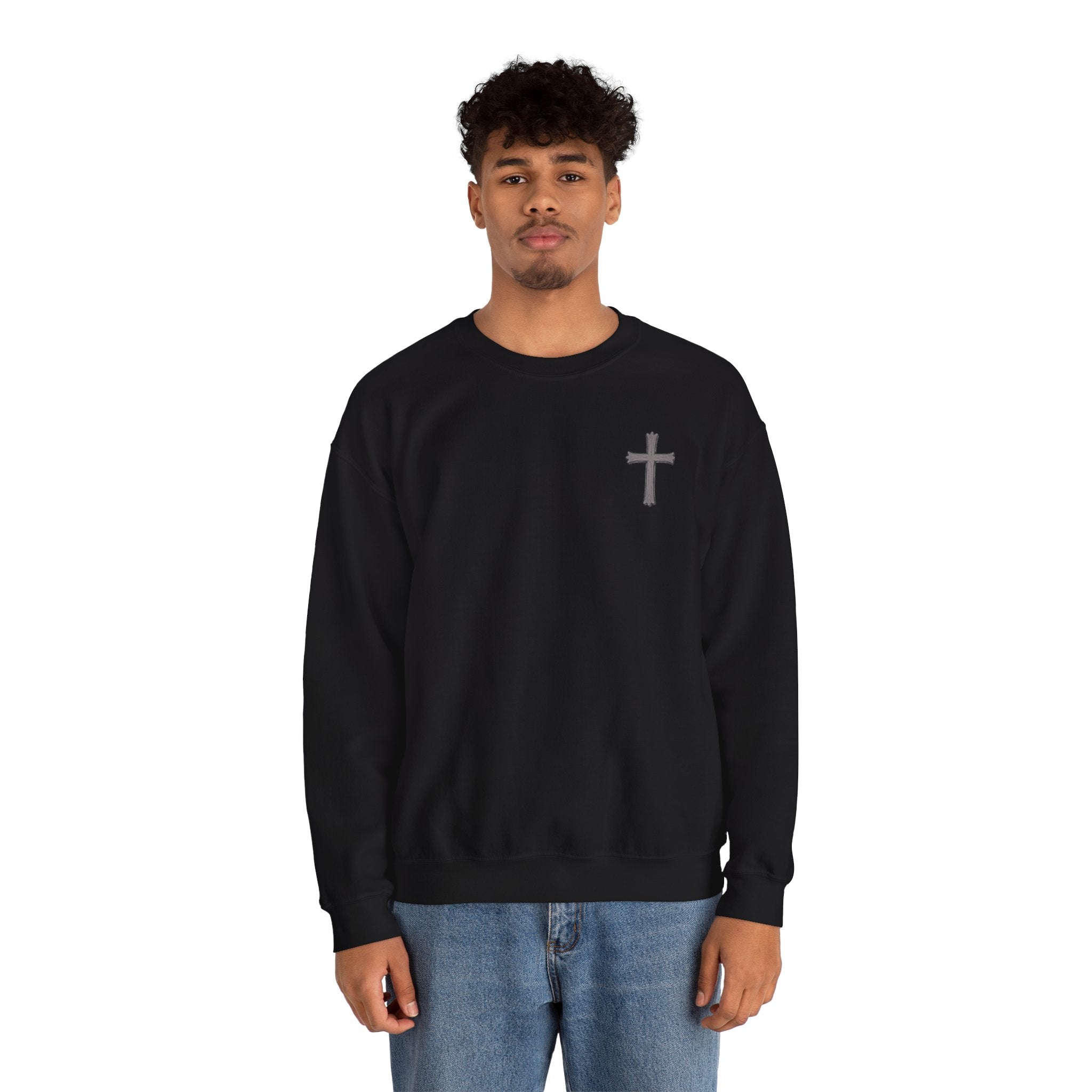 Crown of Thorns Sweatshirt — "By His Wounds We Are Healed" Isaiah 53:5 Crewneck