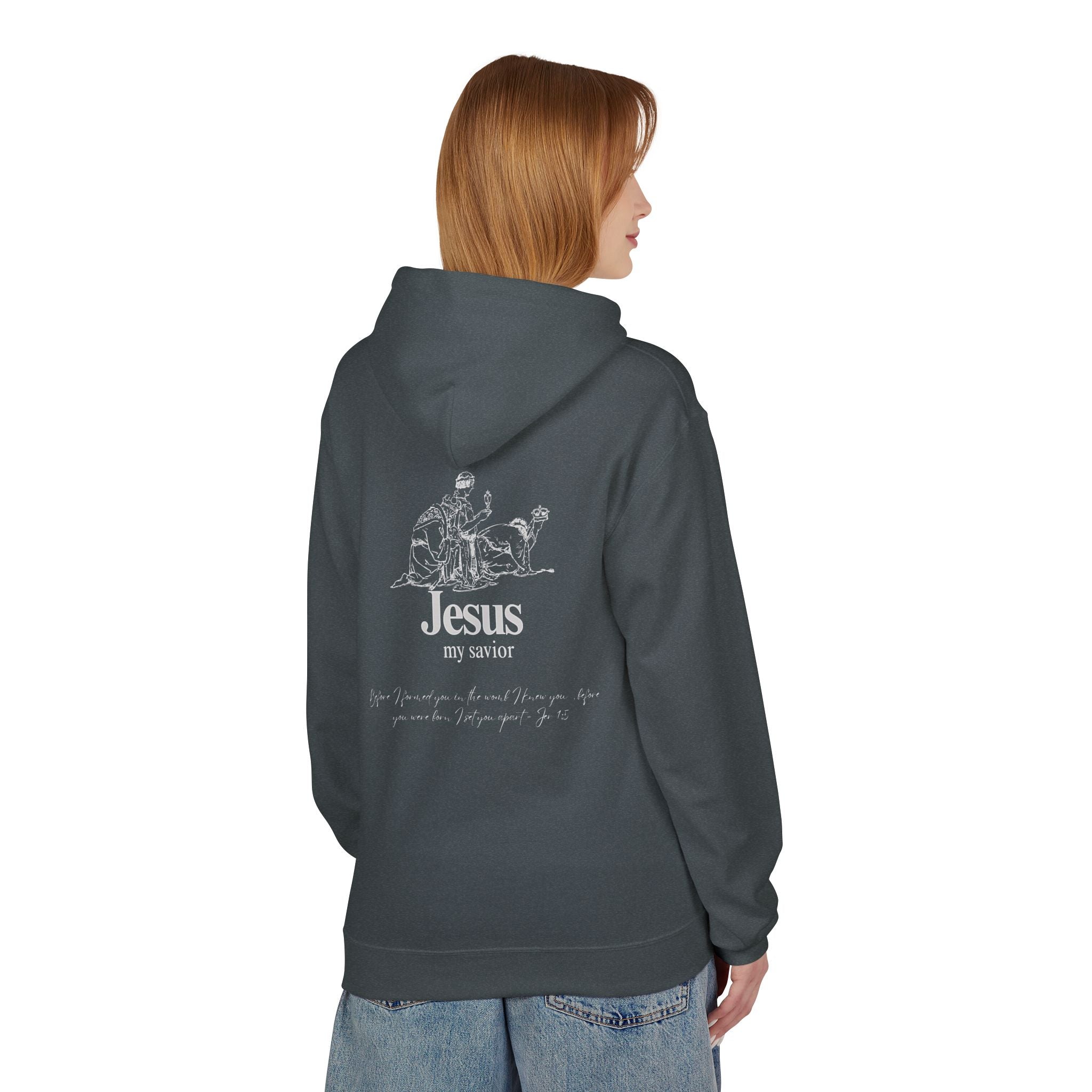kings Hoodie — 'Jesus My Savior' Illustrated Lamb & Shepherd Faith Pullover