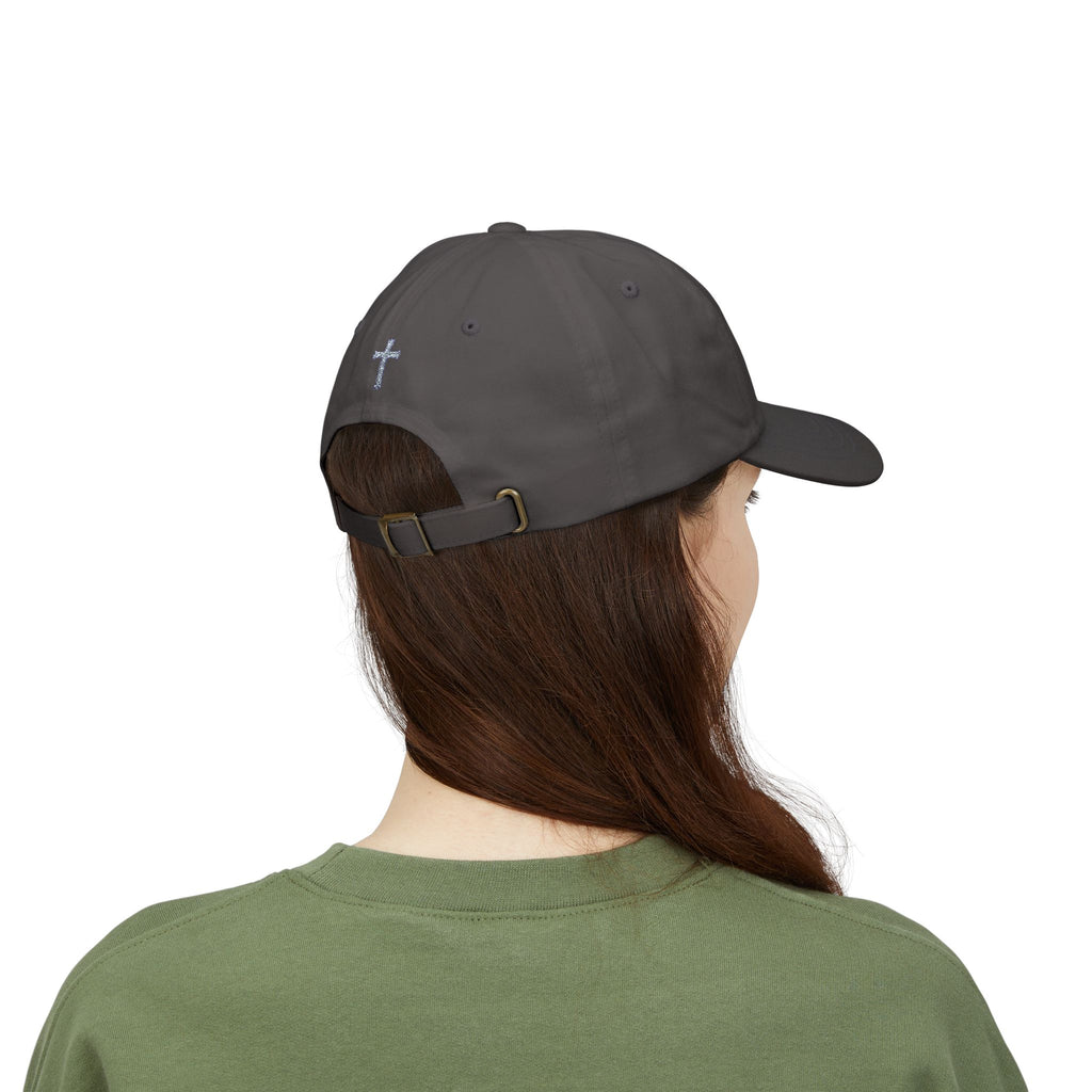 Lion Crest Dad Cap — Small Cross Embroidery, Faith-Inspired Baseball Hat