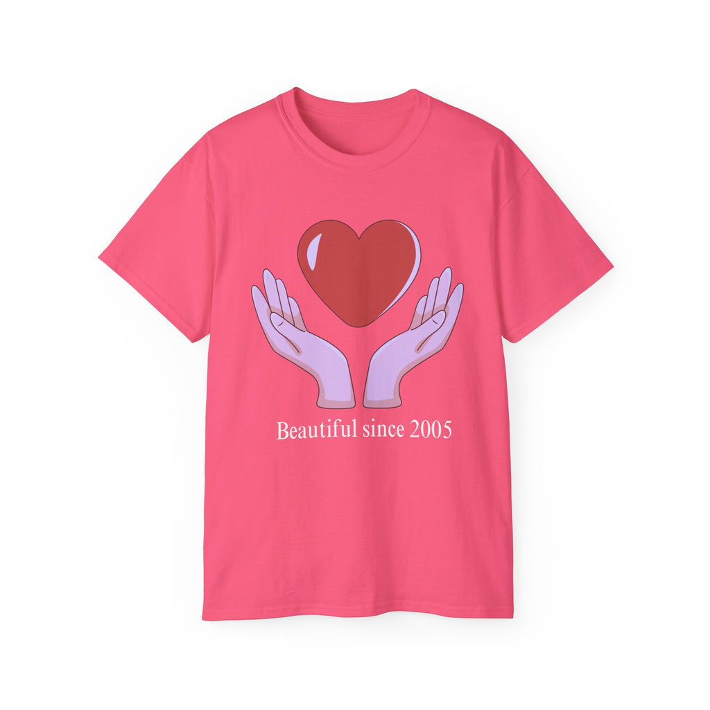 Beautiful Since 2005 Heart Graphic Tee — Birthday Gift for 18-Year-Olds