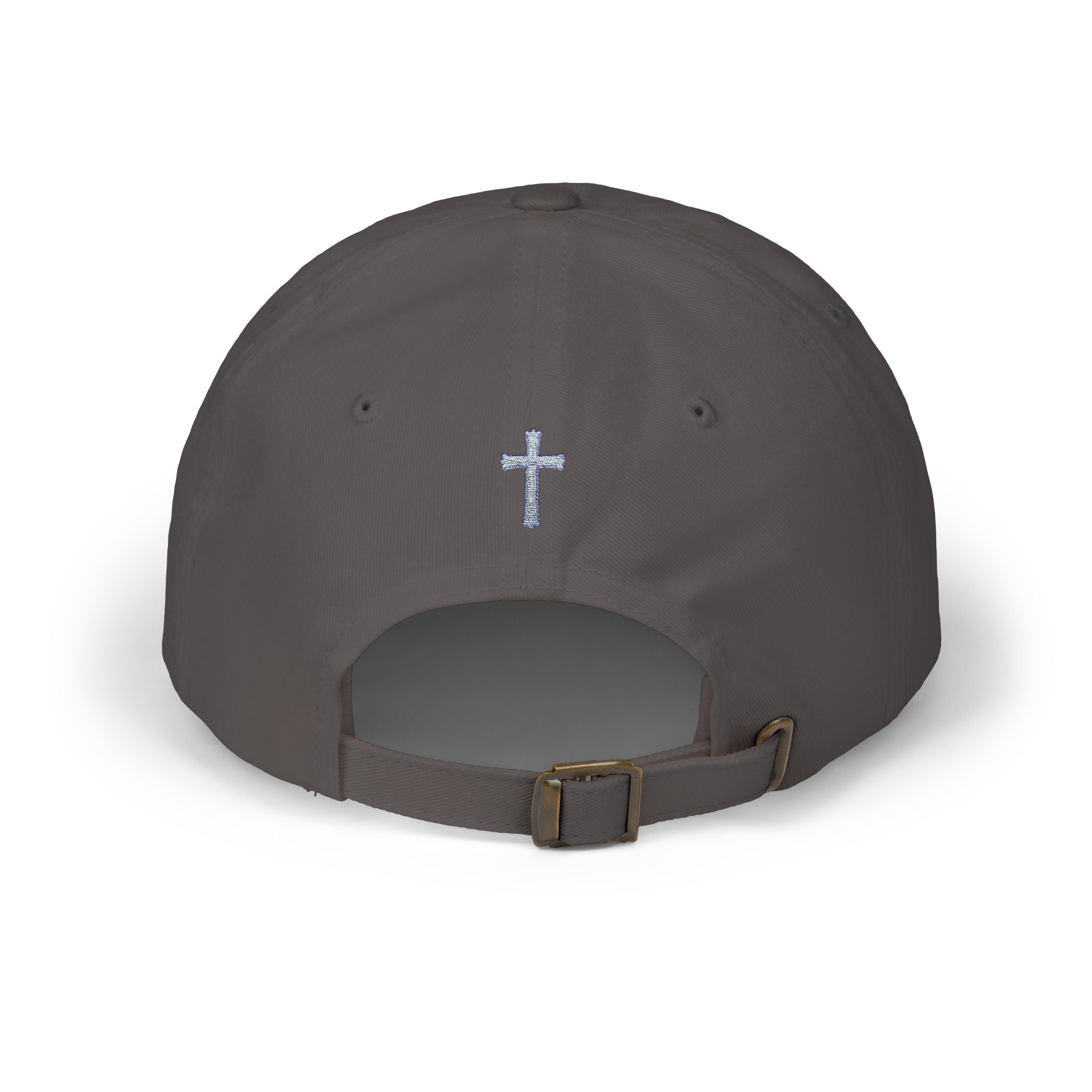 Lion Crest Dad Cap — Small Cross Embroidery, Faith-Inspired Baseball Hat