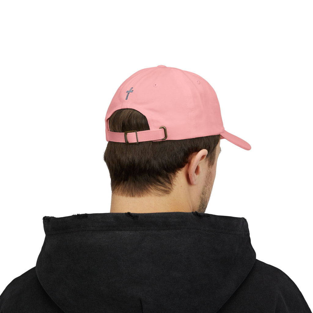 Lion Crest Dad Cap — Small Cross Embroidery, Faith-Inspired Baseball Hat