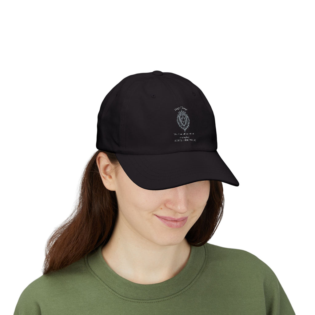 Lion Crest Dad Cap — Small Cross Embroidery, Faith-Inspired Baseball Hat