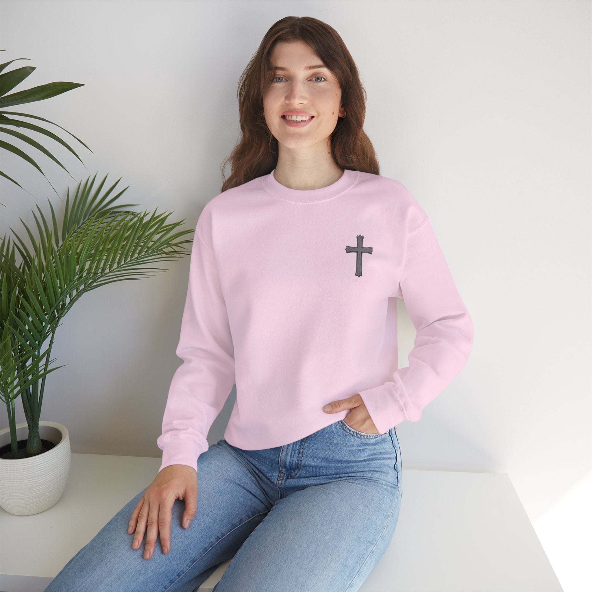 Crown of Thorns Sweatshirt — "By His Wounds We Are Healed" Isaiah 53:5 Crewneck