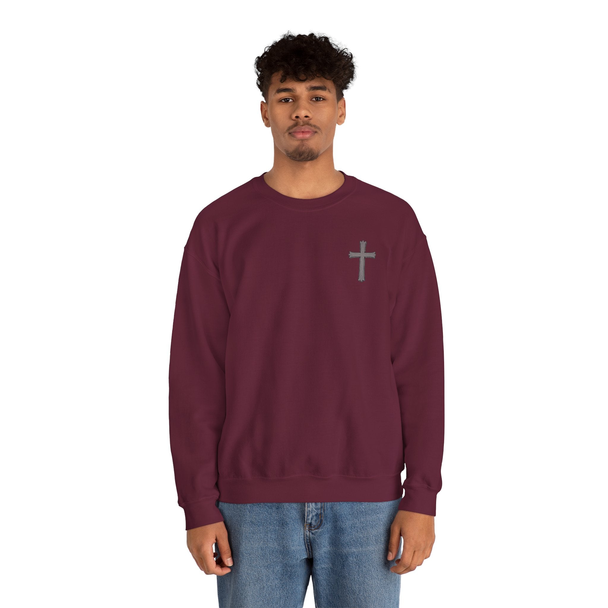 Crown of Thorns Sweatshirt — "By His Wounds We Are Healed" Isaiah 53:5 Crewneck